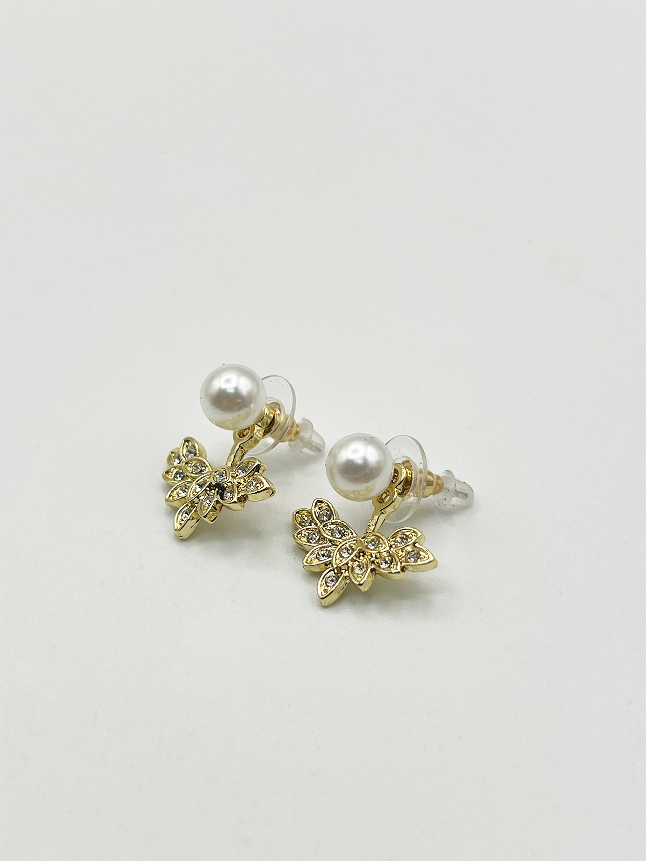 Gold Pearl Leaf Earrings - Gift Boxed, Image 5 of 6