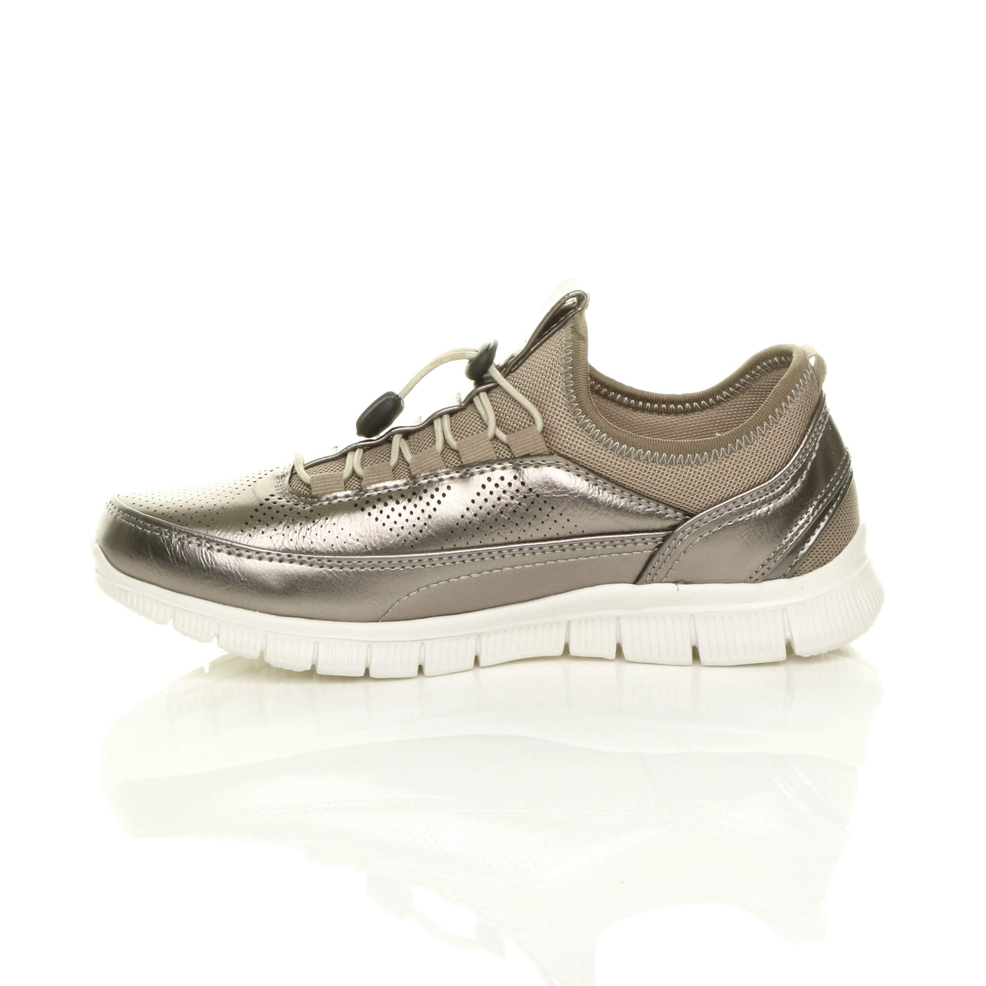 Bronze Lace Up Memory Foam Trainers, Image 3 of 6