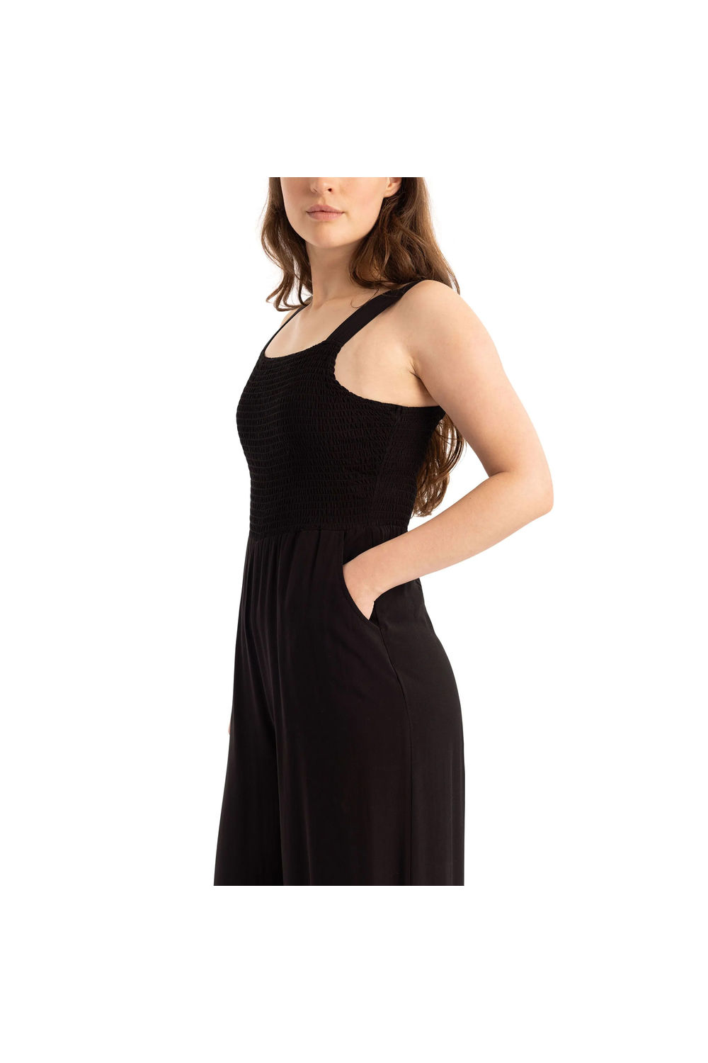 Black Cove Full Length Sleeveless Casual Jumpsuit, Image 4 of 5