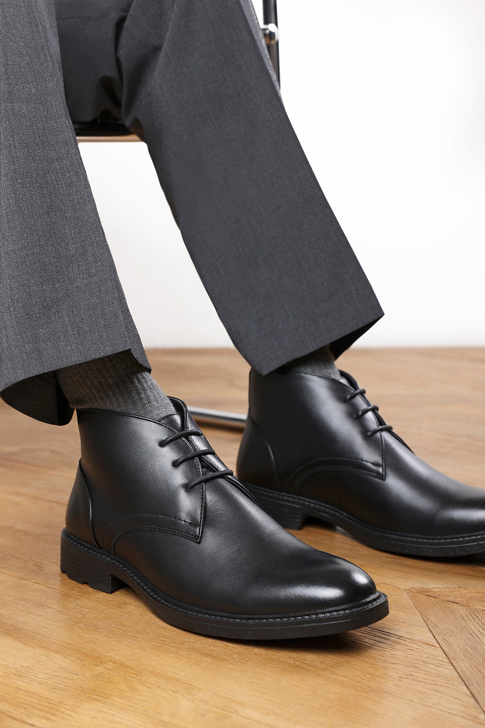 Black 'Mason' Lace Up Ankle Boots, Image 1 of 5
