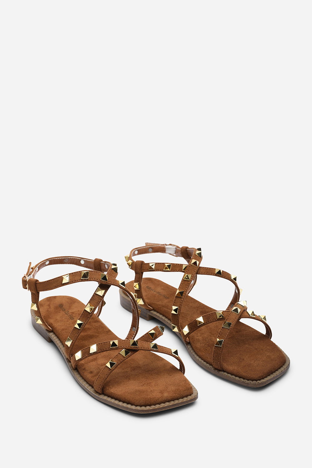 Brown 'Montana' Gladiator Sandal With Stud Detail, Image 4 of 6