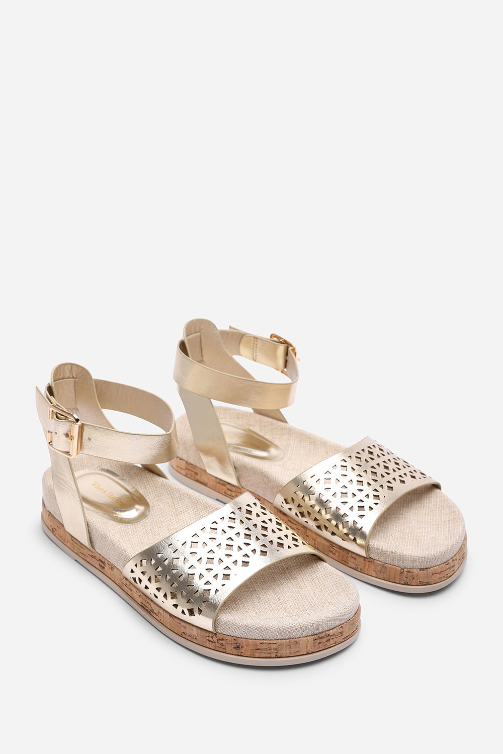 Gold Where's That From Gold Banyan Double Strap Flatform Sandal, Image 4 of 6