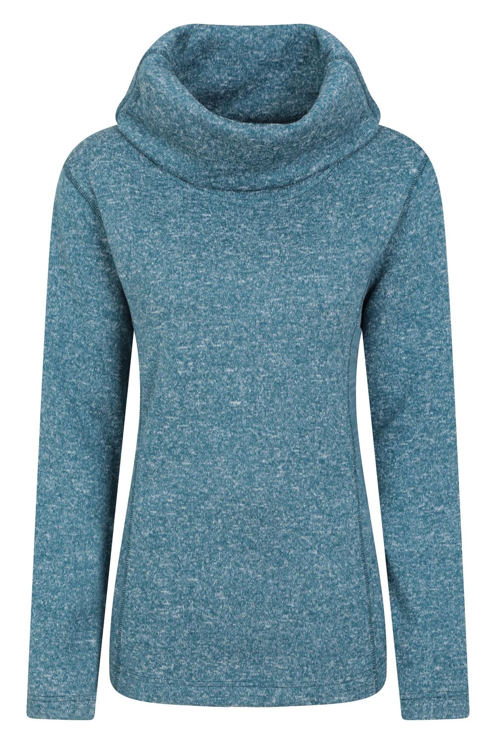 Teal Cowl Neck Fleece Top, Image 1 of 4