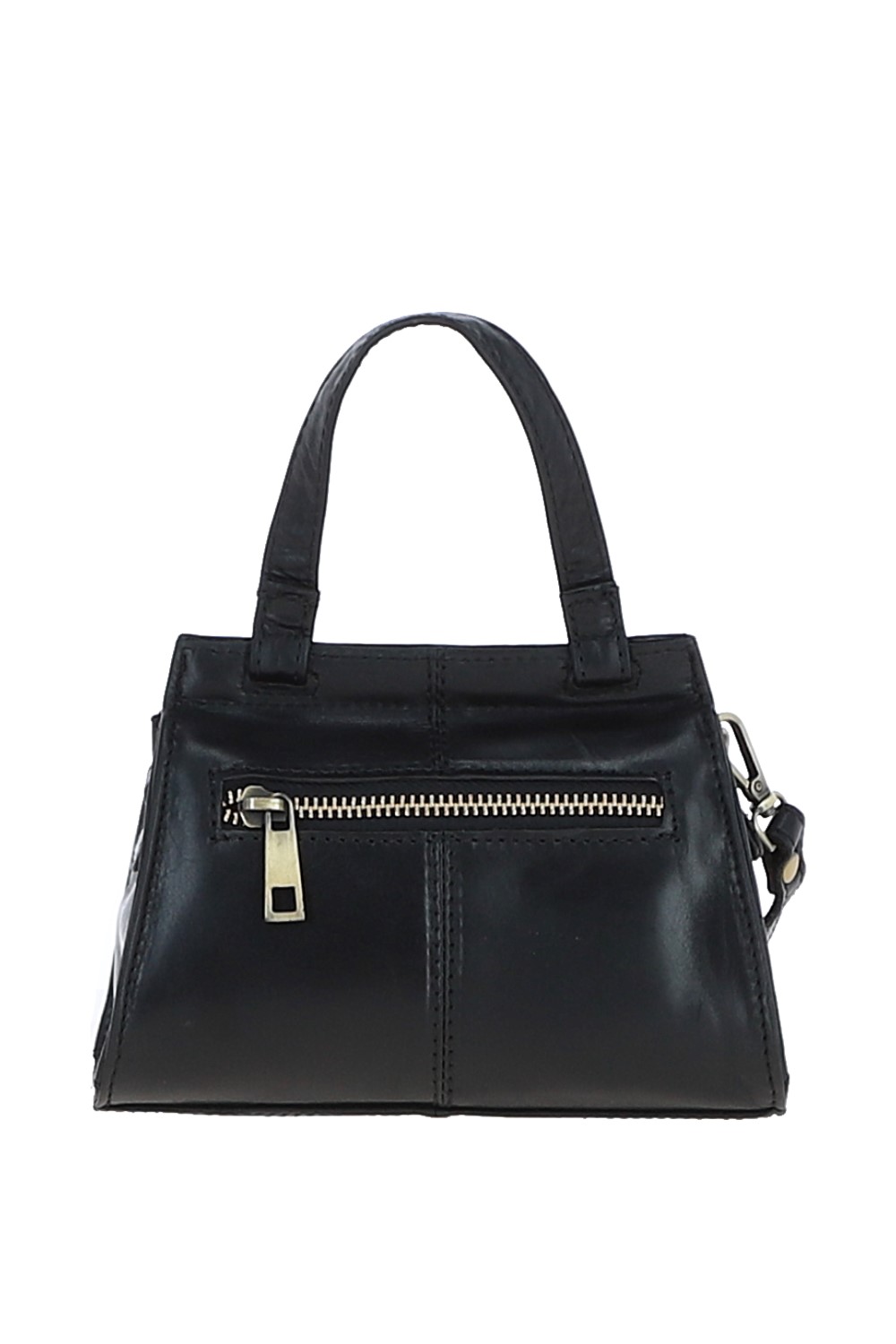 Black Small Real Leather Grab Bag, Image 3 of 4