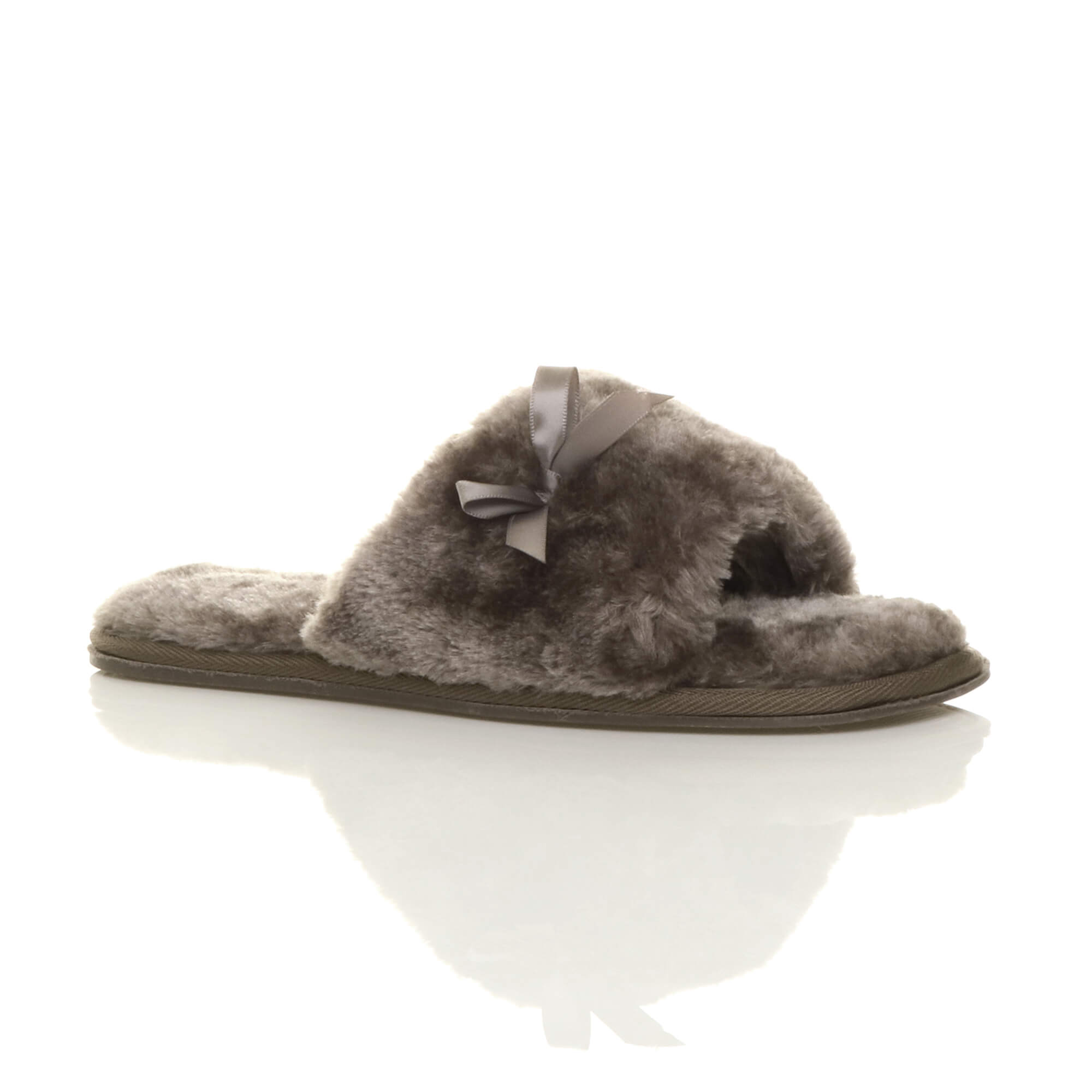 Mocha AJVANI Mocha Peep Toe Sandals Slippers, Image 1 of 6