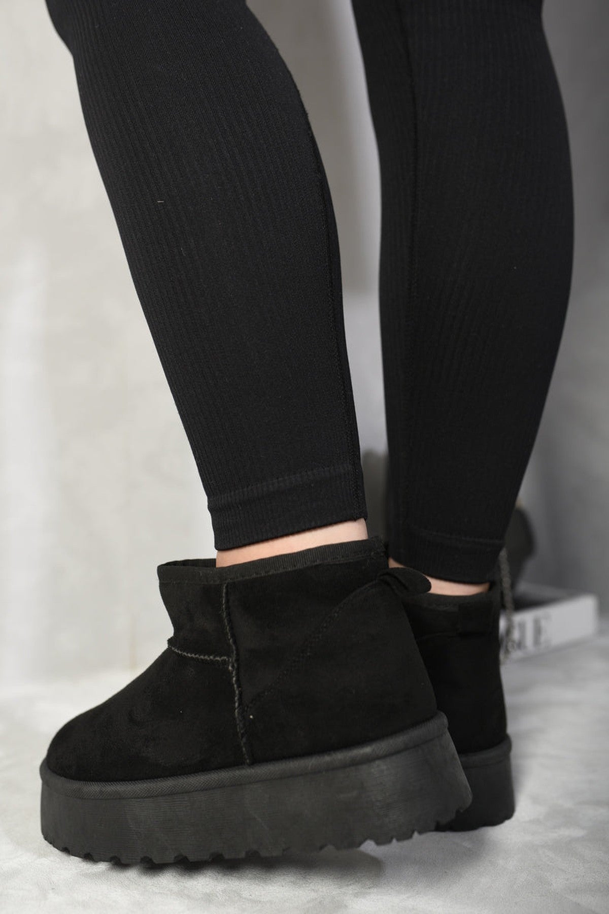 Brown iKrush Brown Jazlyn Faux Fur Lined Ankle Platform Mini Boots, Image 7 of 8