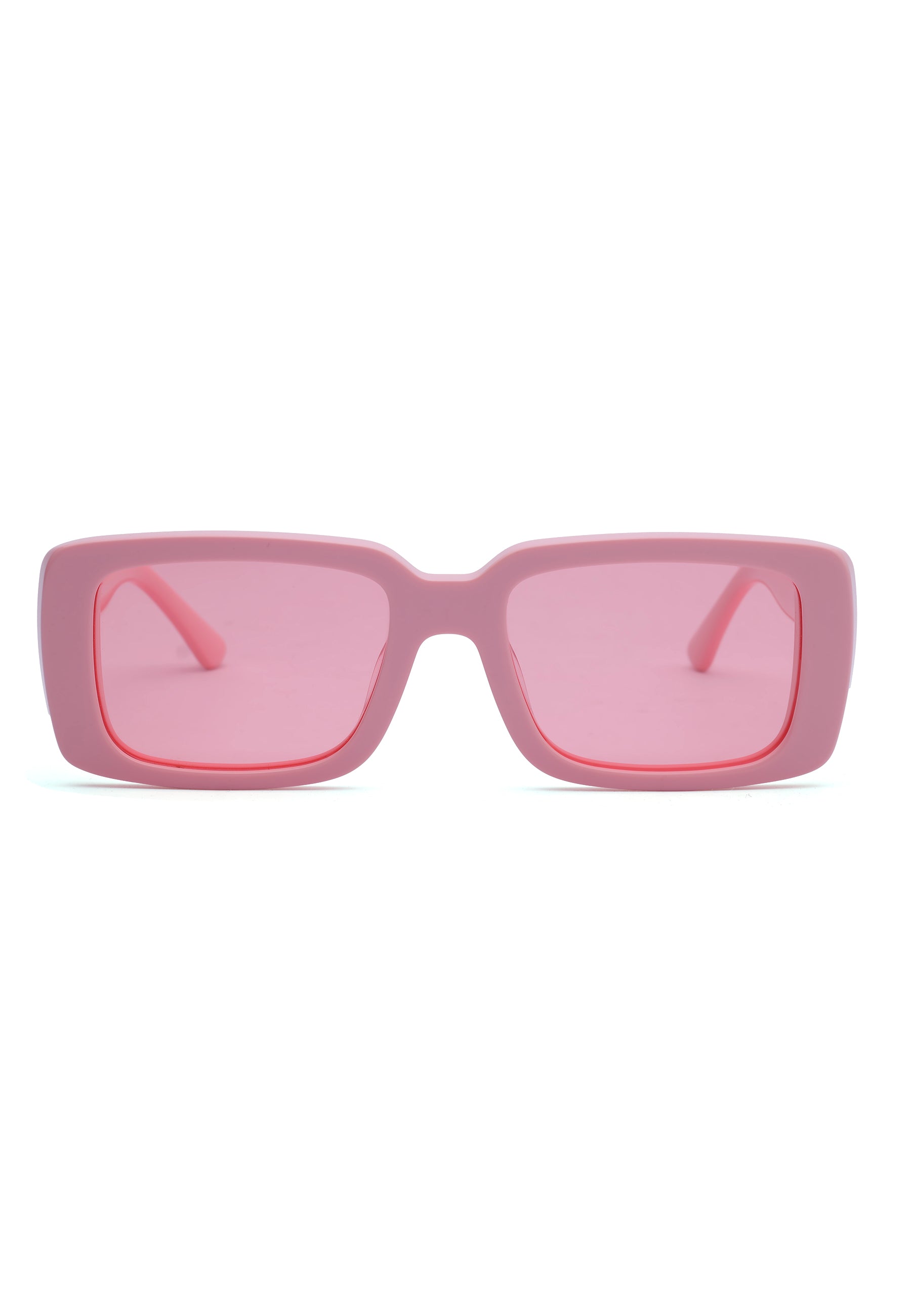 Pink AVANT-GARDE PARIS Pink Retro-Inspired Bold Rectangle Sunglasses, Image 2 of 7