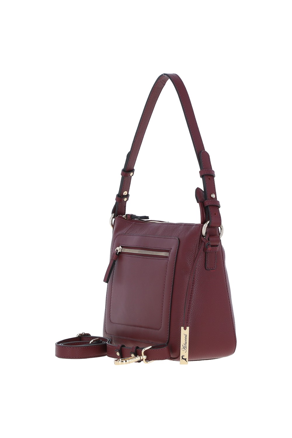 Wine Real Leather Shoulder Bag, Image 3 of 5