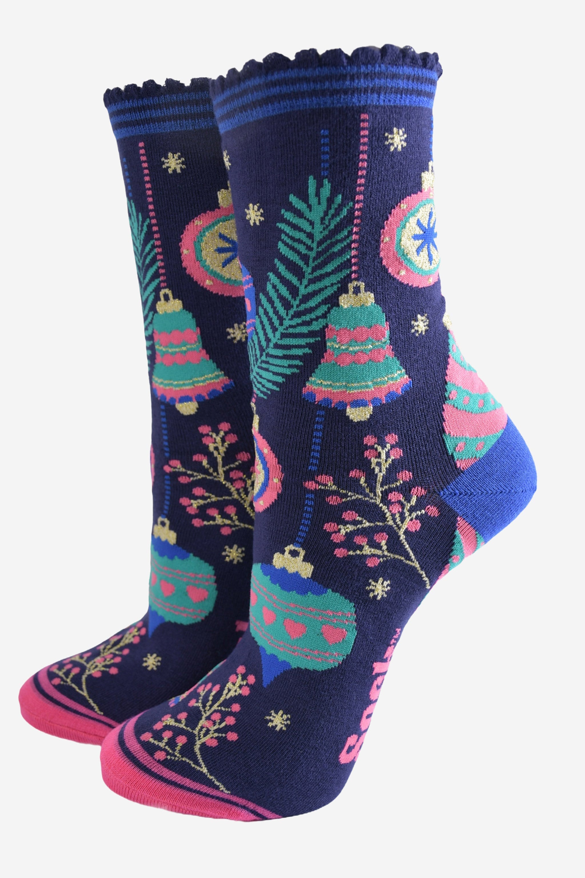 Multi Playful Peacocks Bamboo Sock Gift Set, Image 3 of 3