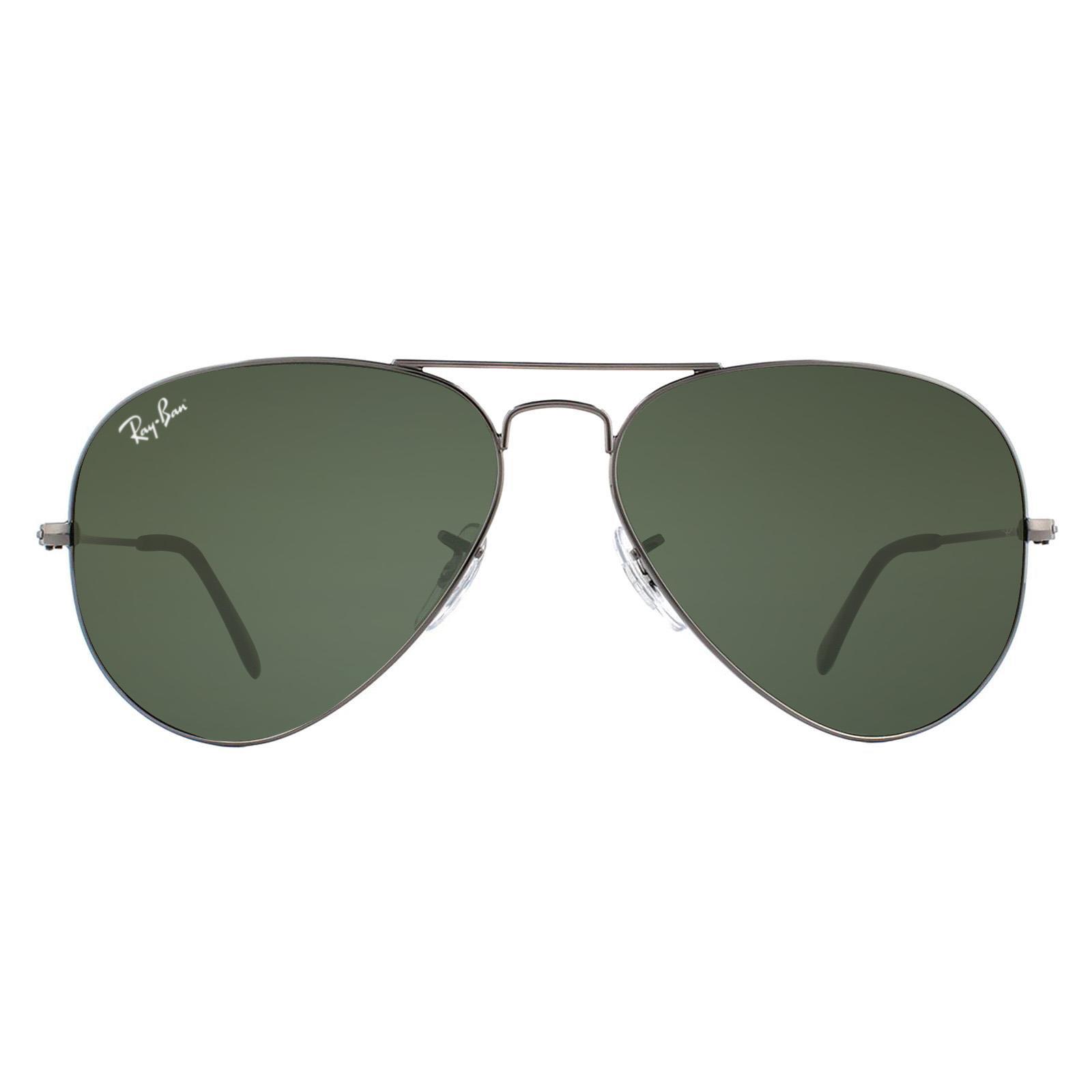 Grey Aviator Gunmetal Green Aviator 3025 Sunglasses, Image 1 of 8