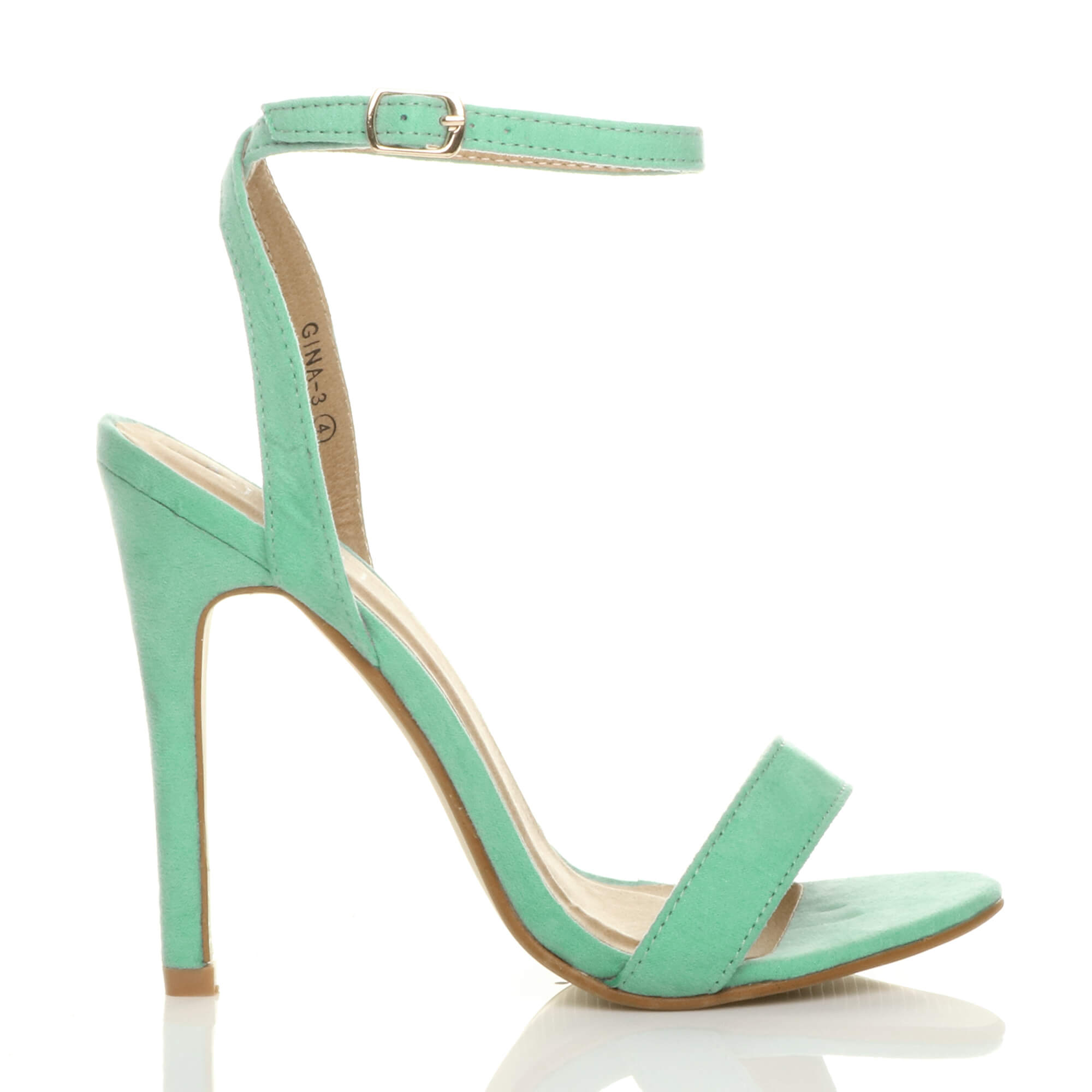Mint AJVANI Mint High Heel Ankle Strap Barely There Sandals, Image 2 of 6