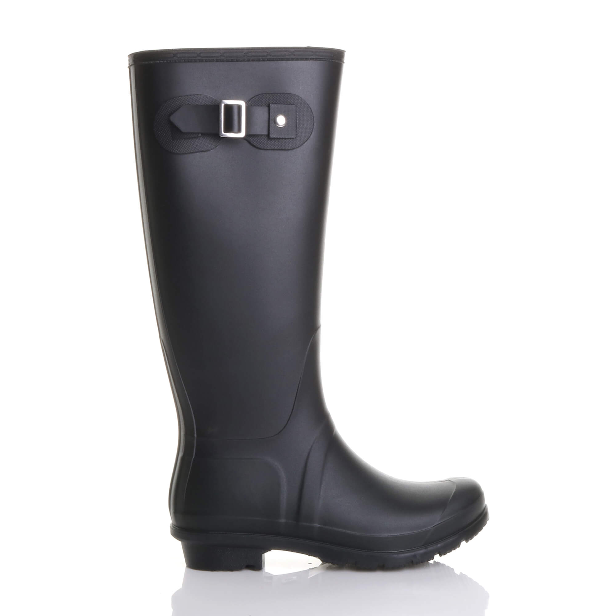 Black AJVANI Black Waterproof Wellington Boots Wellies, Image 2 of 6