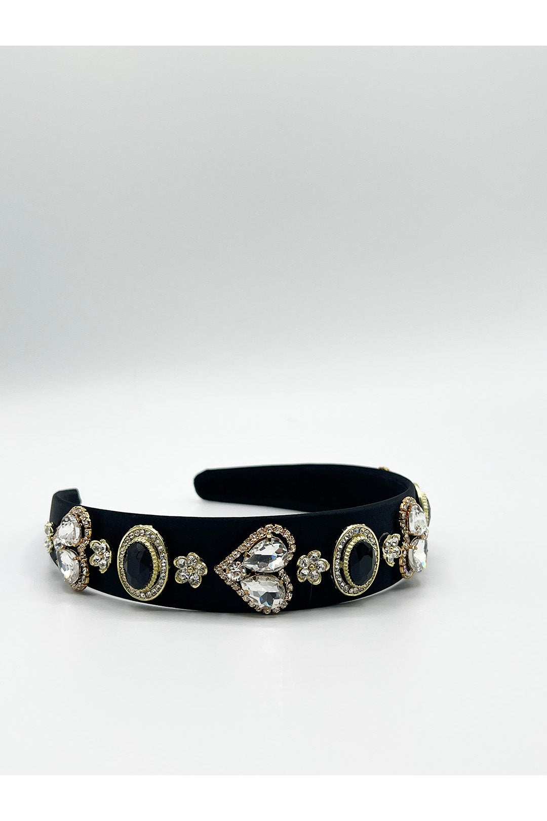Black Heart Embellished Headband, Image 4 of 5