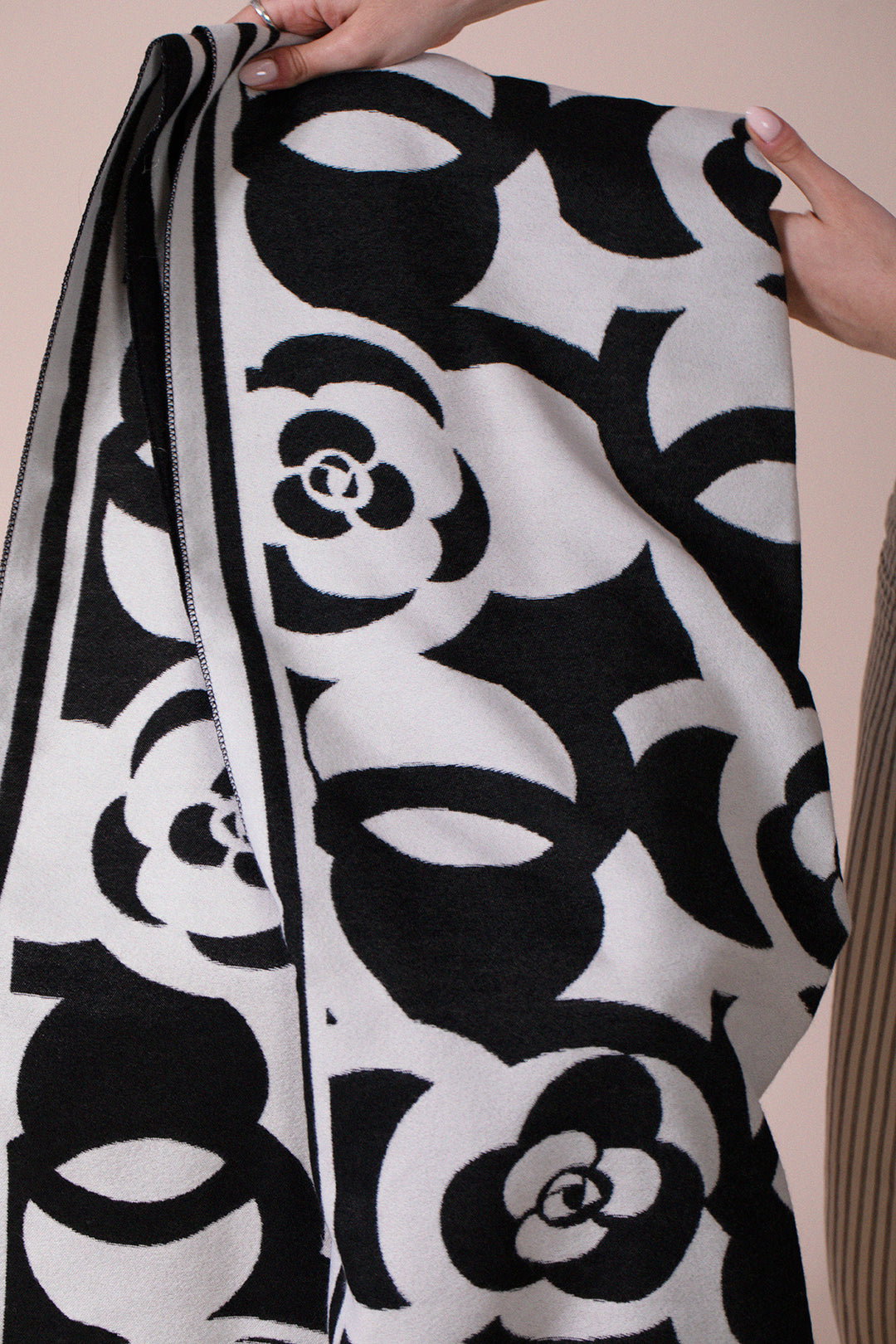 Black Rose Print Scarf, Image 5 of 5