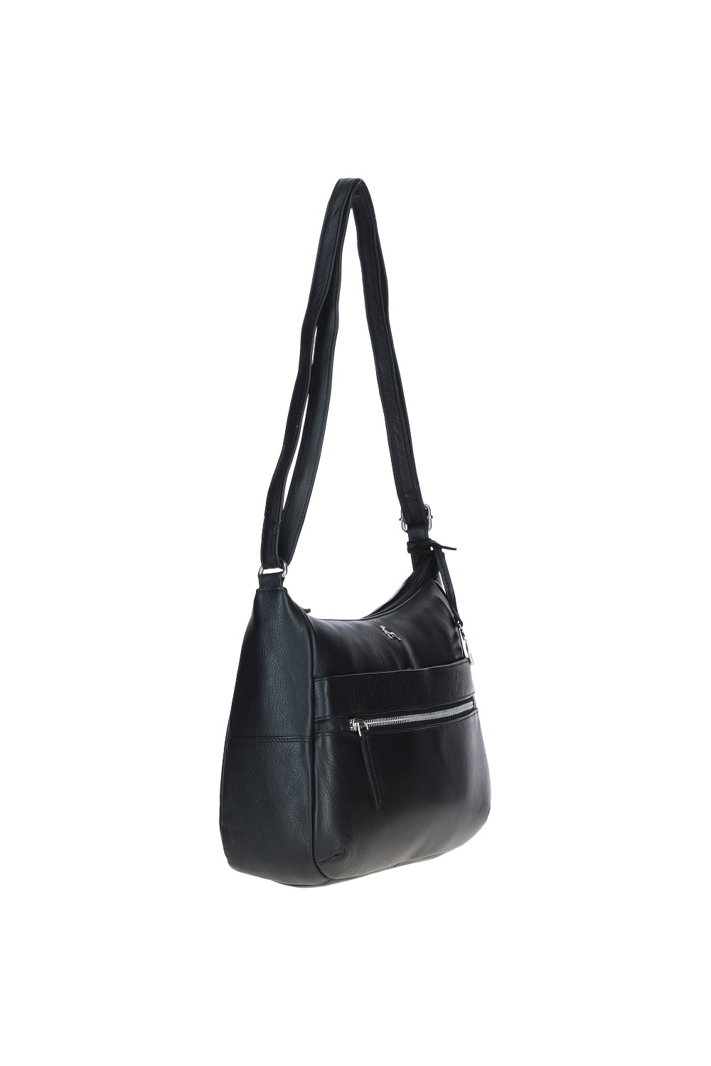 Black 'Meath' Real Leather Shoulder Bag, Image 3 of 5