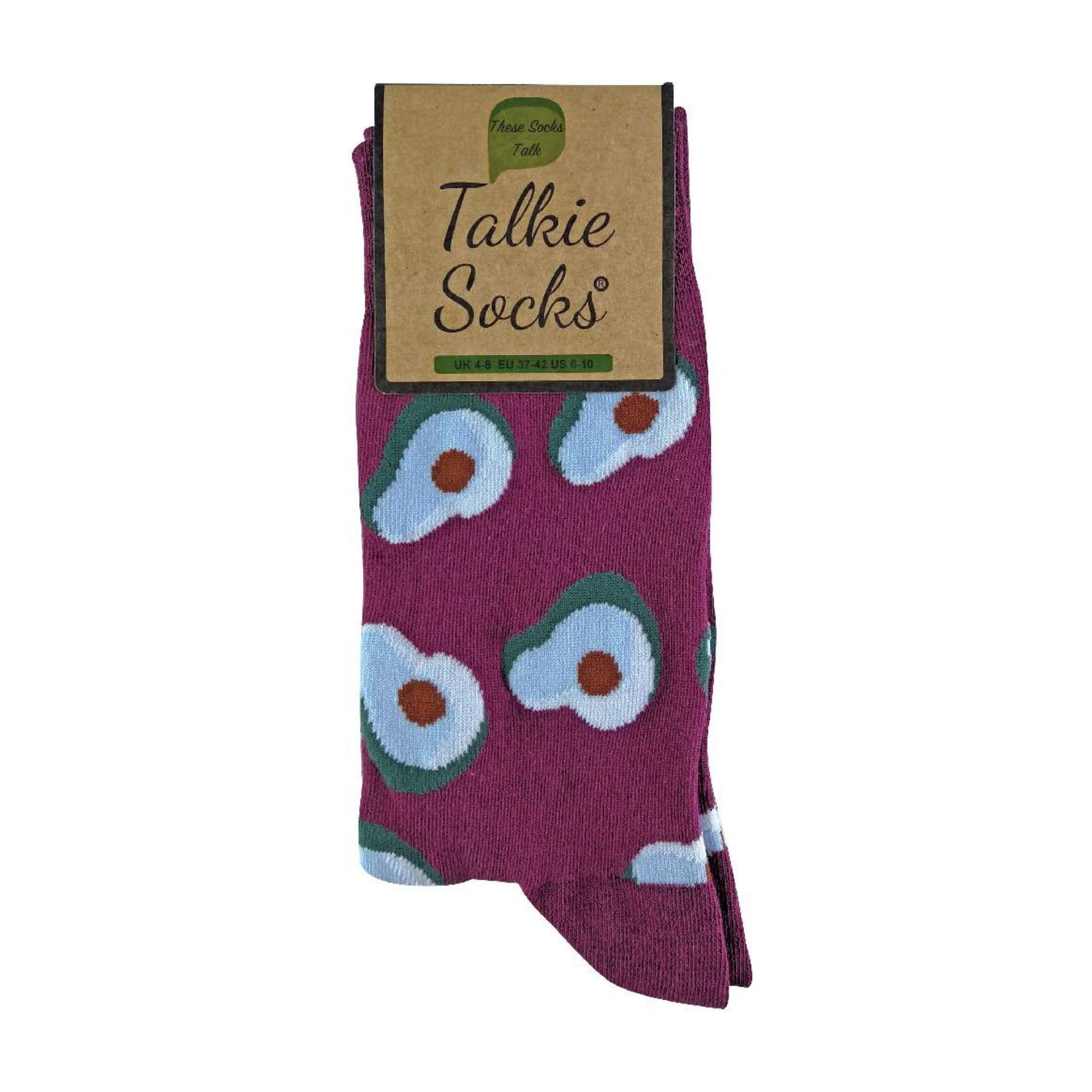 Purple 1 Pack Ladies Cotton Novelty Design Fruit Socks, Image 5 of 5