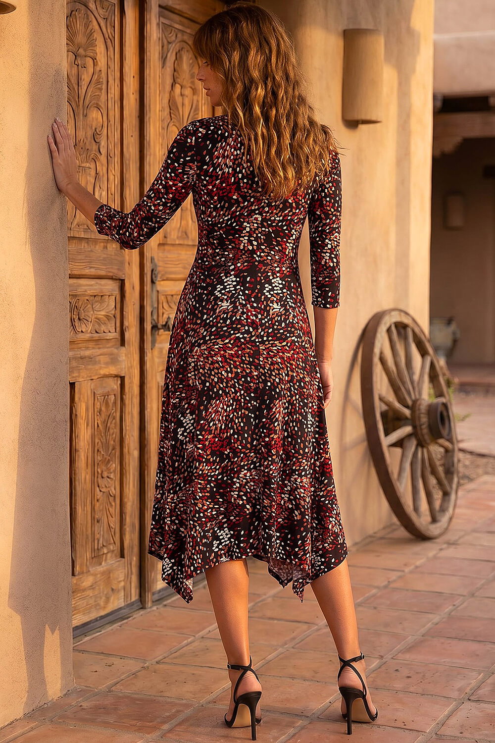 Copper Speckled Hanky Hem Dress, Image 4 of 4