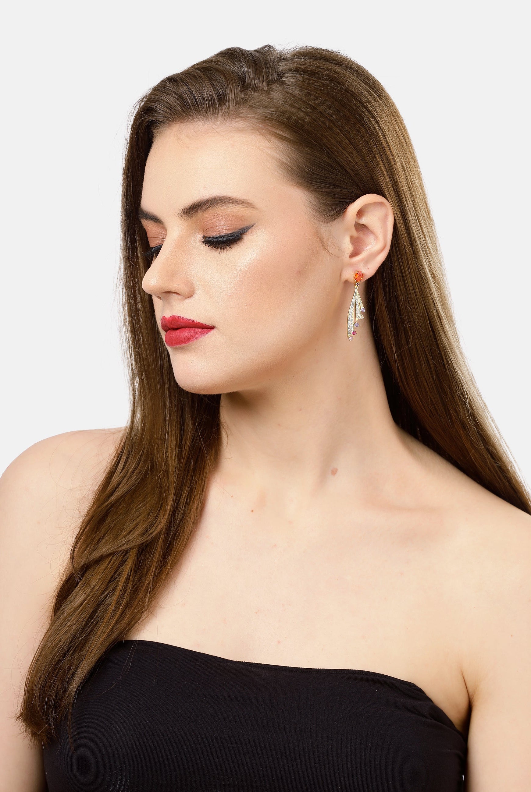 Gold AVANT-GARDE PARIS Gold Feather drop Earrings, Image 4 of 4