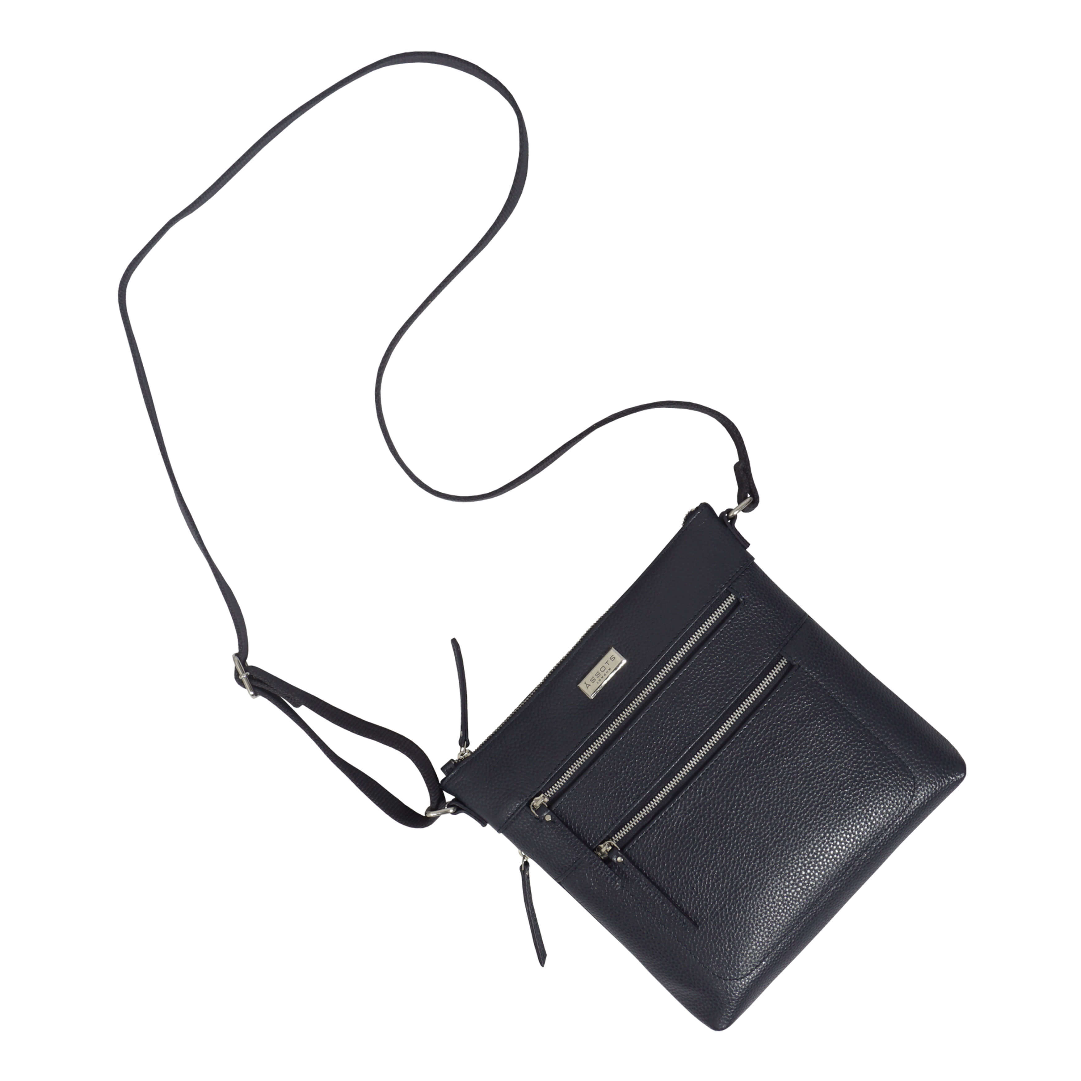 Navy 'CORI' Pebble Grain Soft Real Leather Crossbody Bag, Image 5 of 6