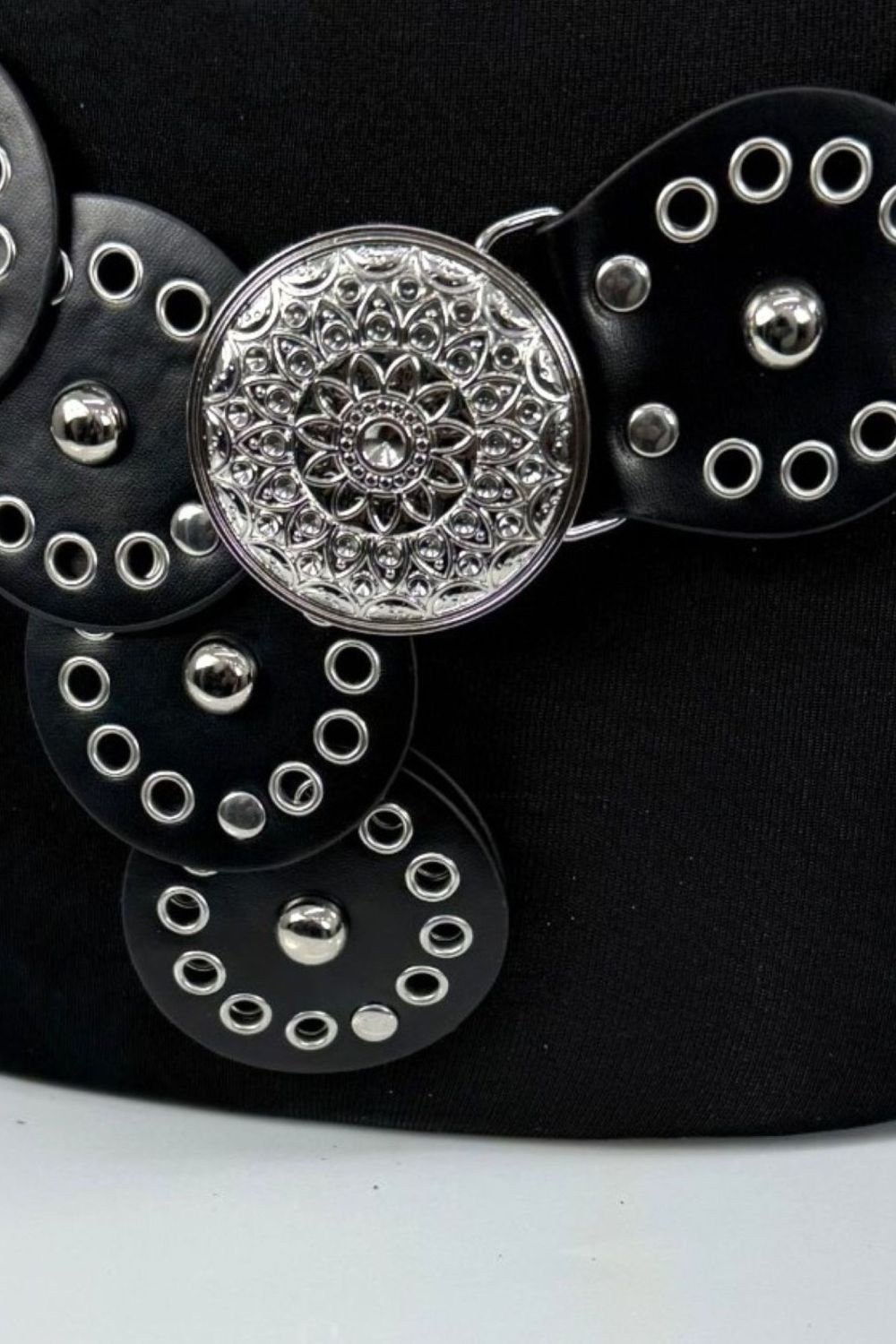 Black Wide Eyelet Disc Belt, Image 2 of 2
