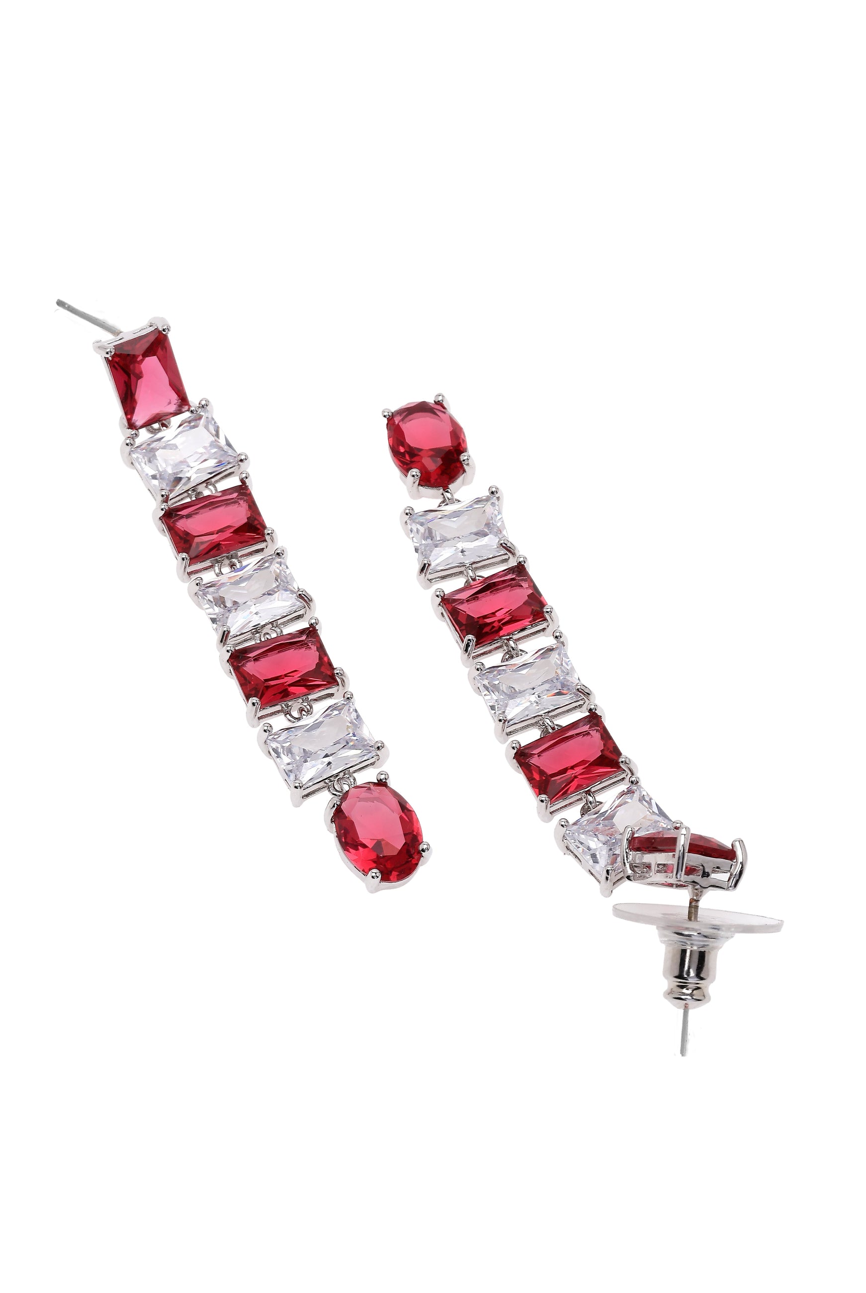 Red Hot Red Square Drop Earrings, Image 3 of 4