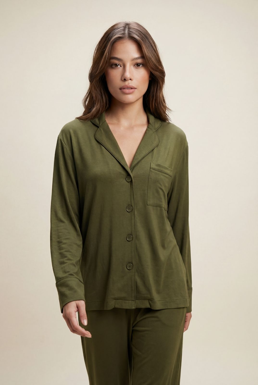 Olive The Night Store Olive Modal Pyjama Trouser Set, Image 4 of 4
