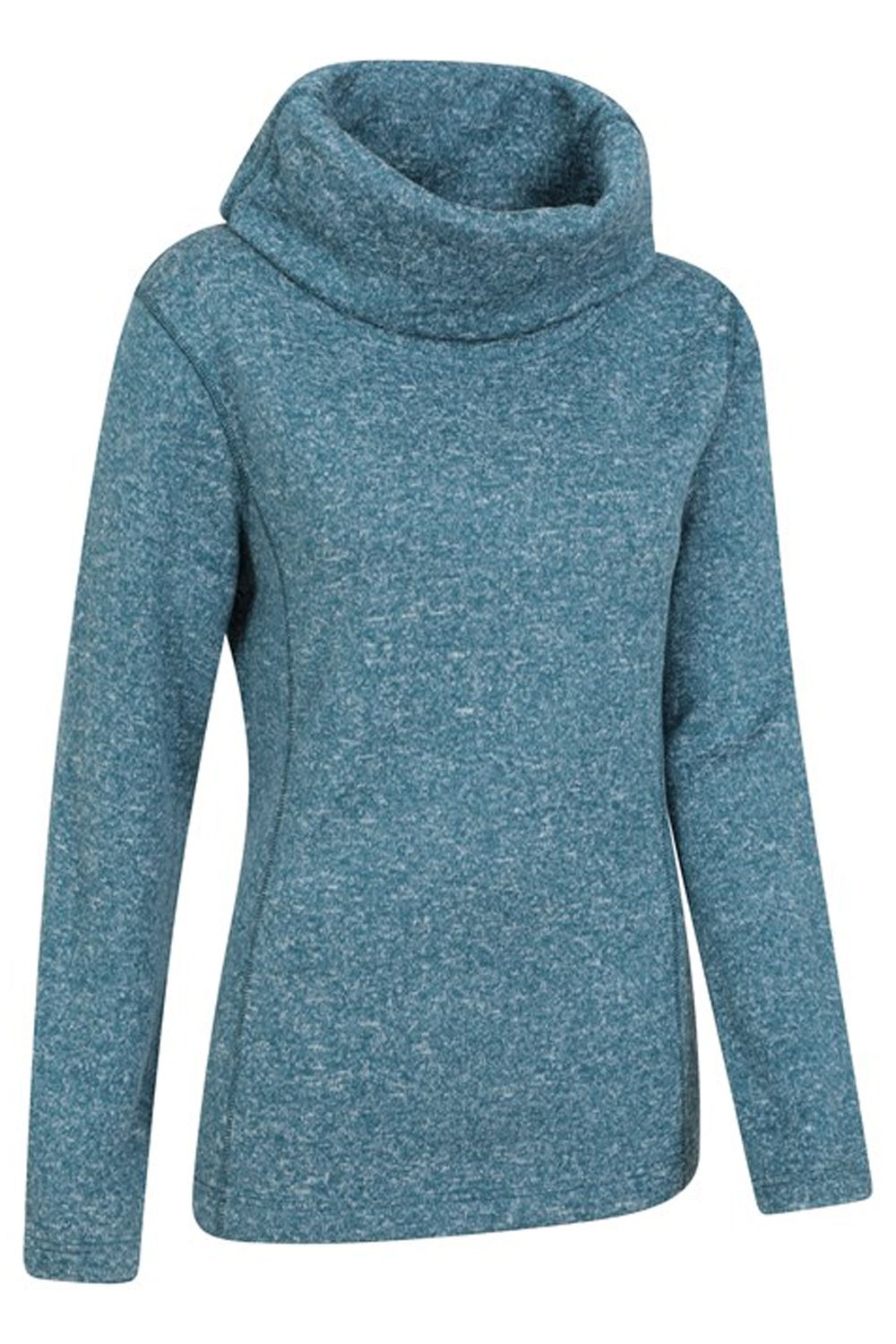 Teal Cowl Neck Fleece Top, Image 4 of 4