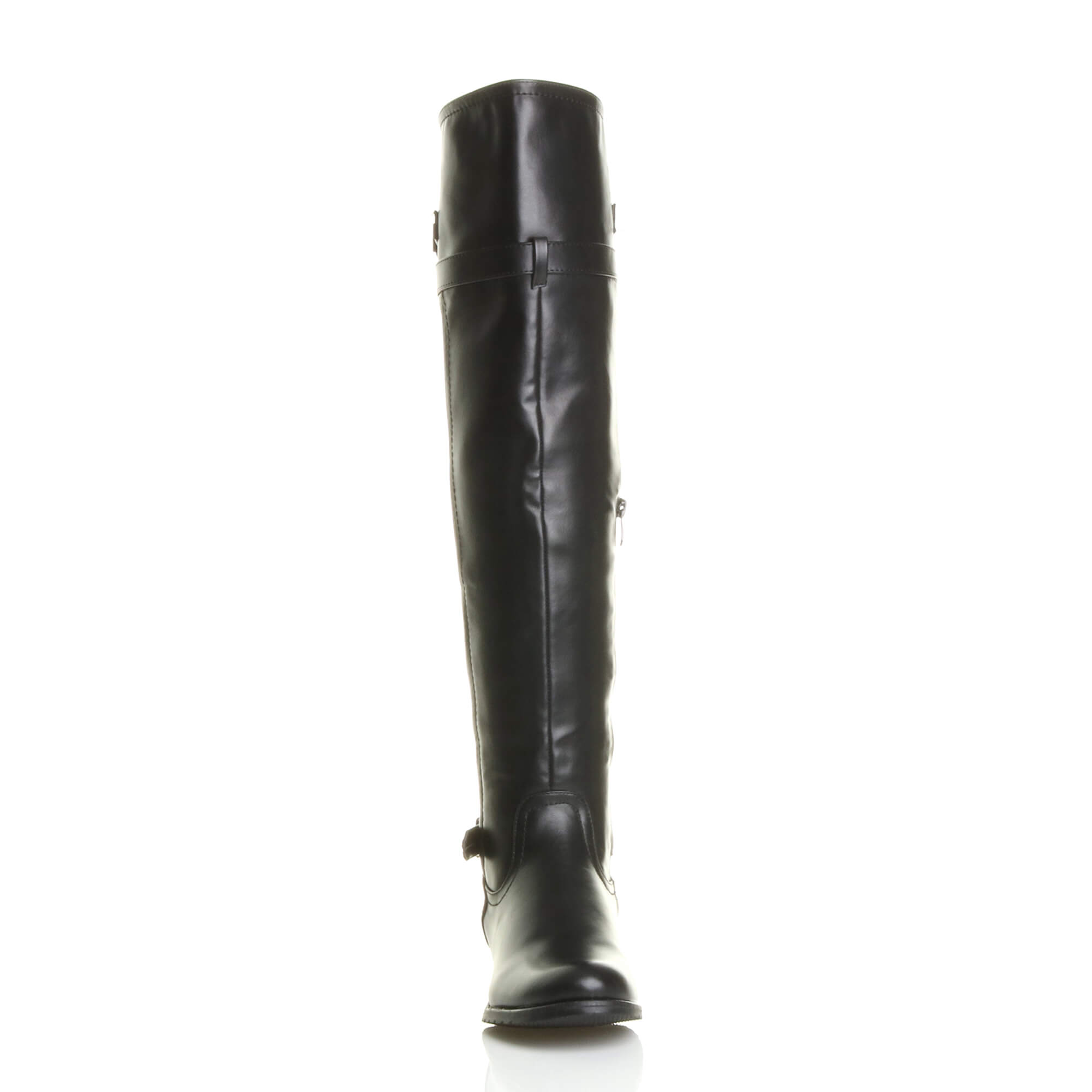 Black AJVANI Black Riding Over The Knee Boots, Image 6 of 8