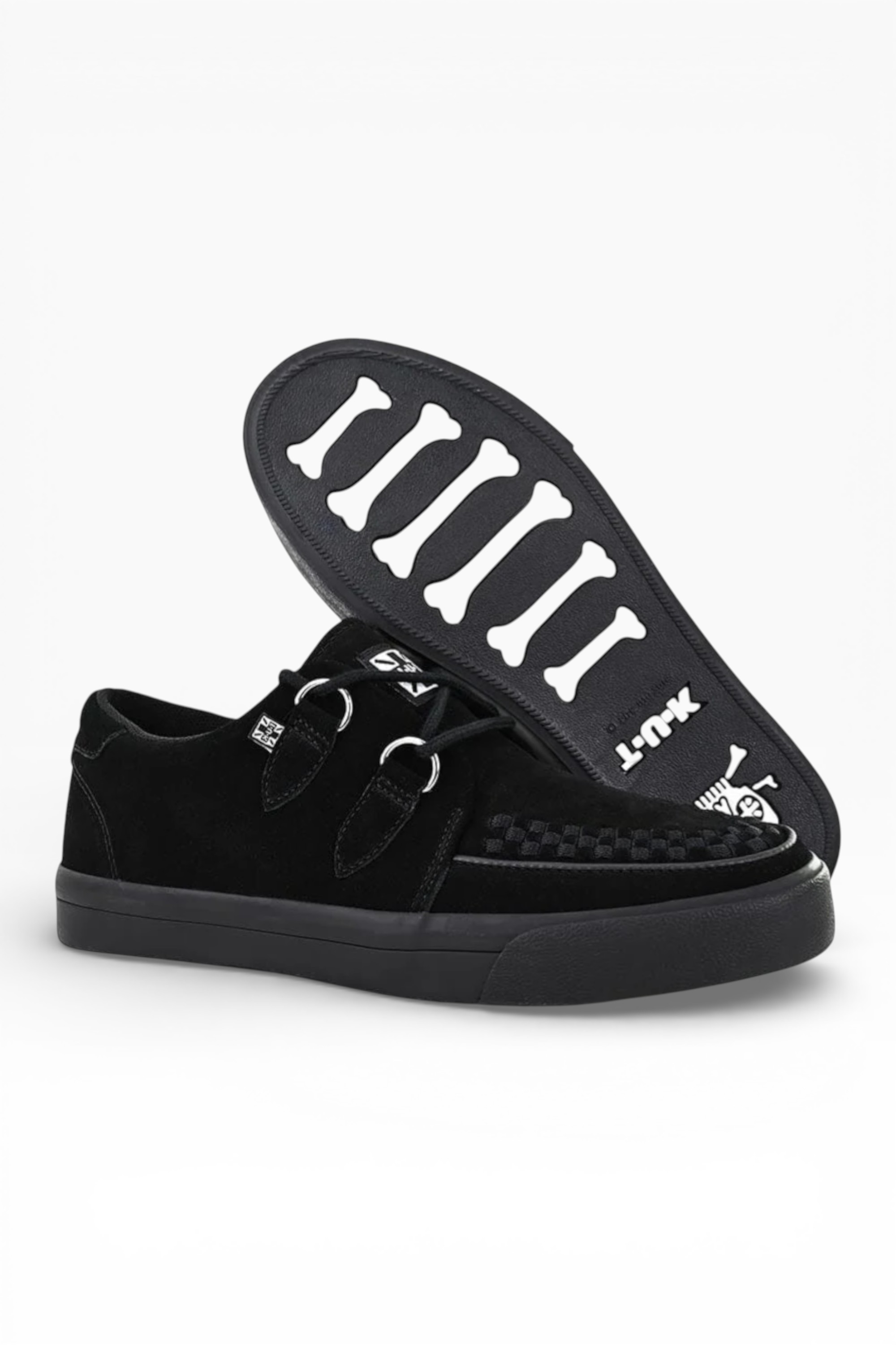Black TUK Footwear Black Pointed Creeper Sneaker Suede Shoes, Image 4 of 8