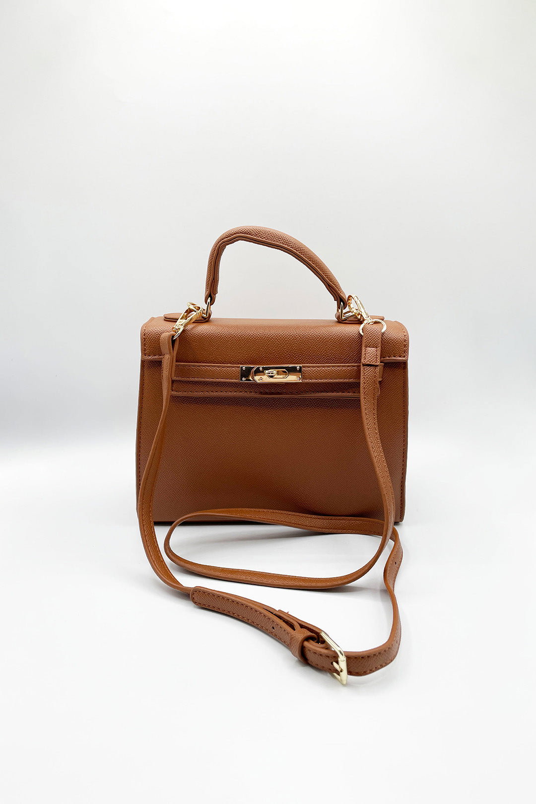 Brown Top Handle Satchel Tote Bag, Image 5 of 5