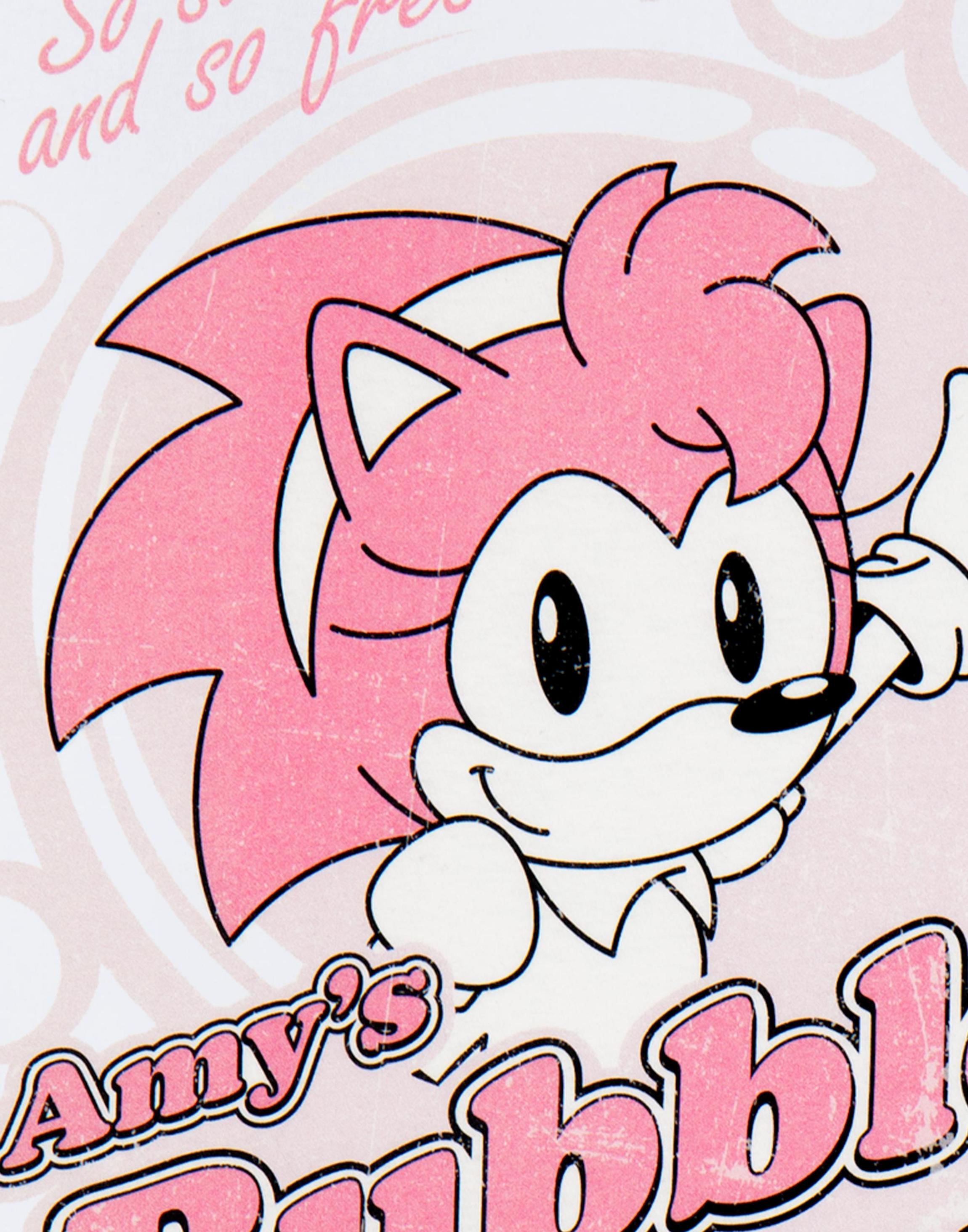 White Sonic the Hedgehog Amy's Bubblegum T-Shirt, Image 6 of 6