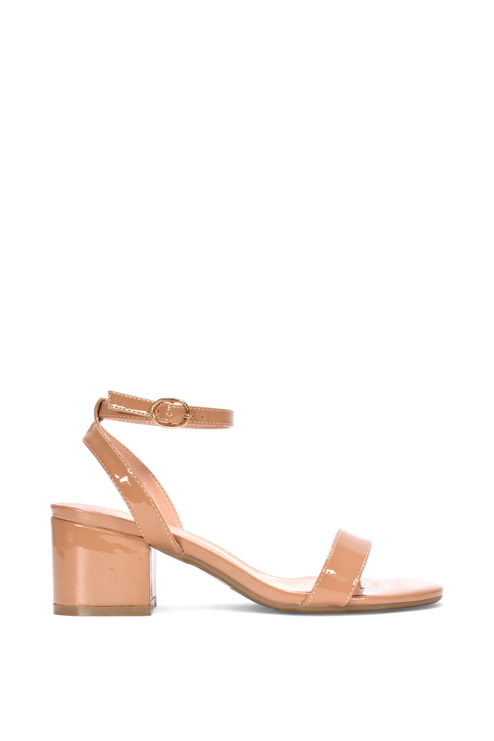 Black 'Gemma' Low Block Heel Open Toe Strappy Sandal Shoes