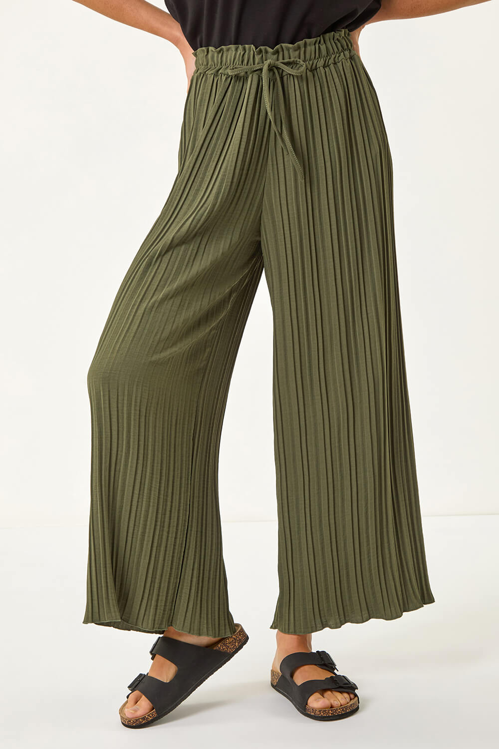 Balloon Leg Culottes in Khaki