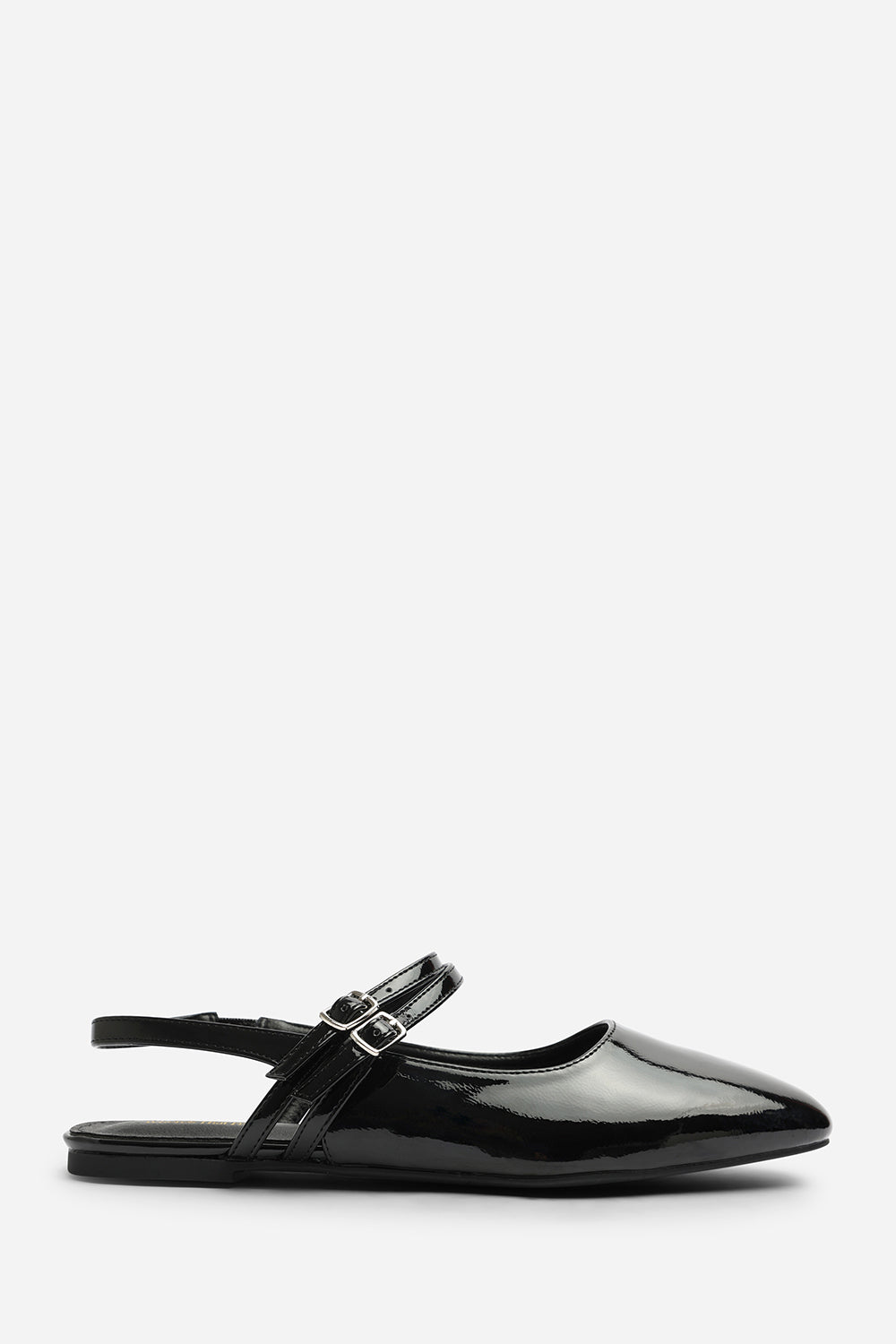 Black Alena Double Strap Backless Mary Jane Flats, Image 2 of 7