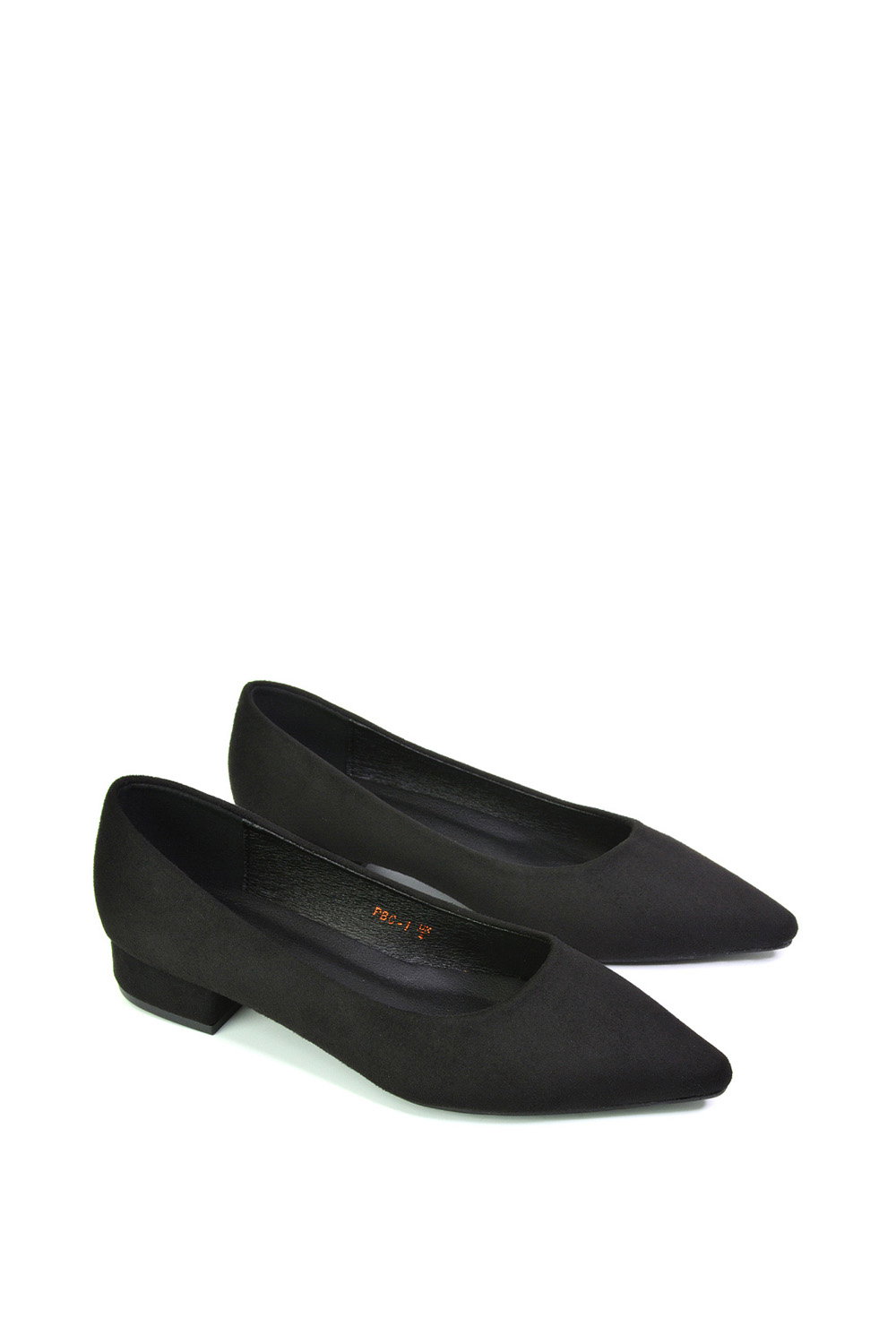 Black 'Karen' Pointed Toe Wedding Shoes Low Heel Bridal Heels, Image 3 of 5