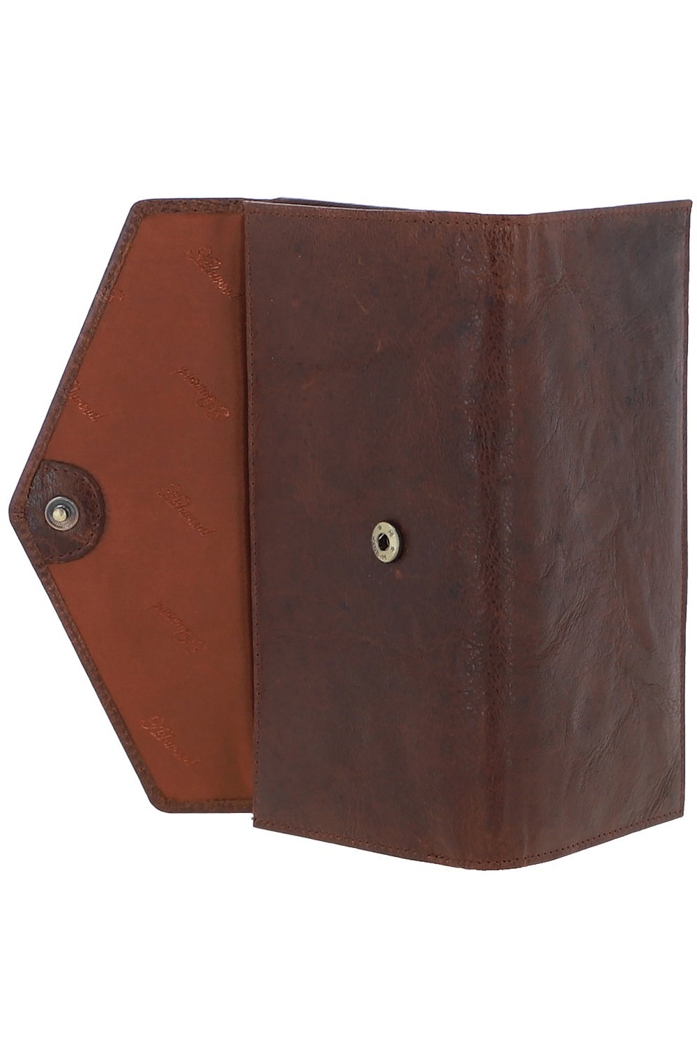 Dark Brown 'Il Denaro' Vintage Wash Large 12 Card Real Leather Purse, Image 3 of 3