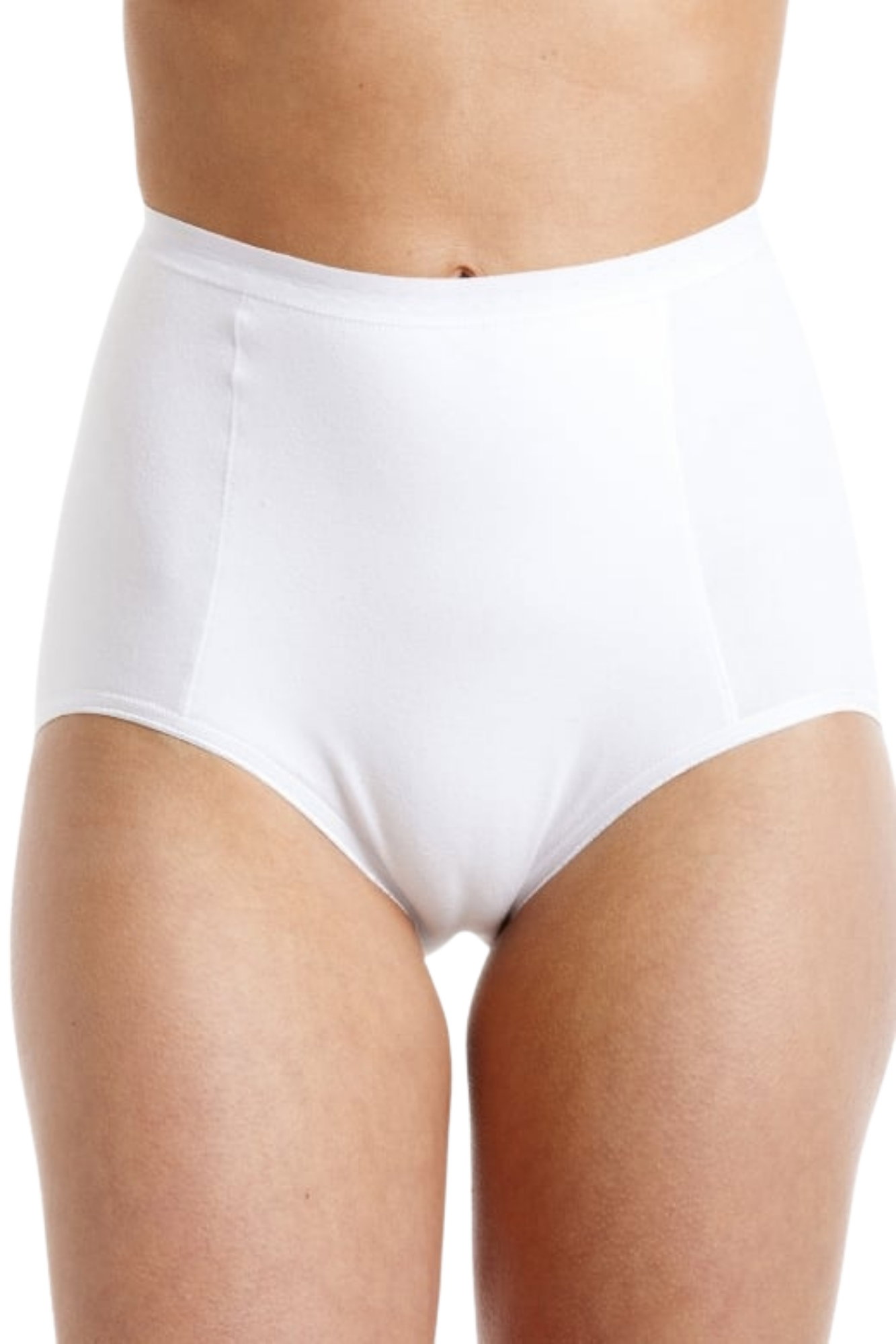 White Two Pack Hi- Waist Control Briefs, Image 1 of 5