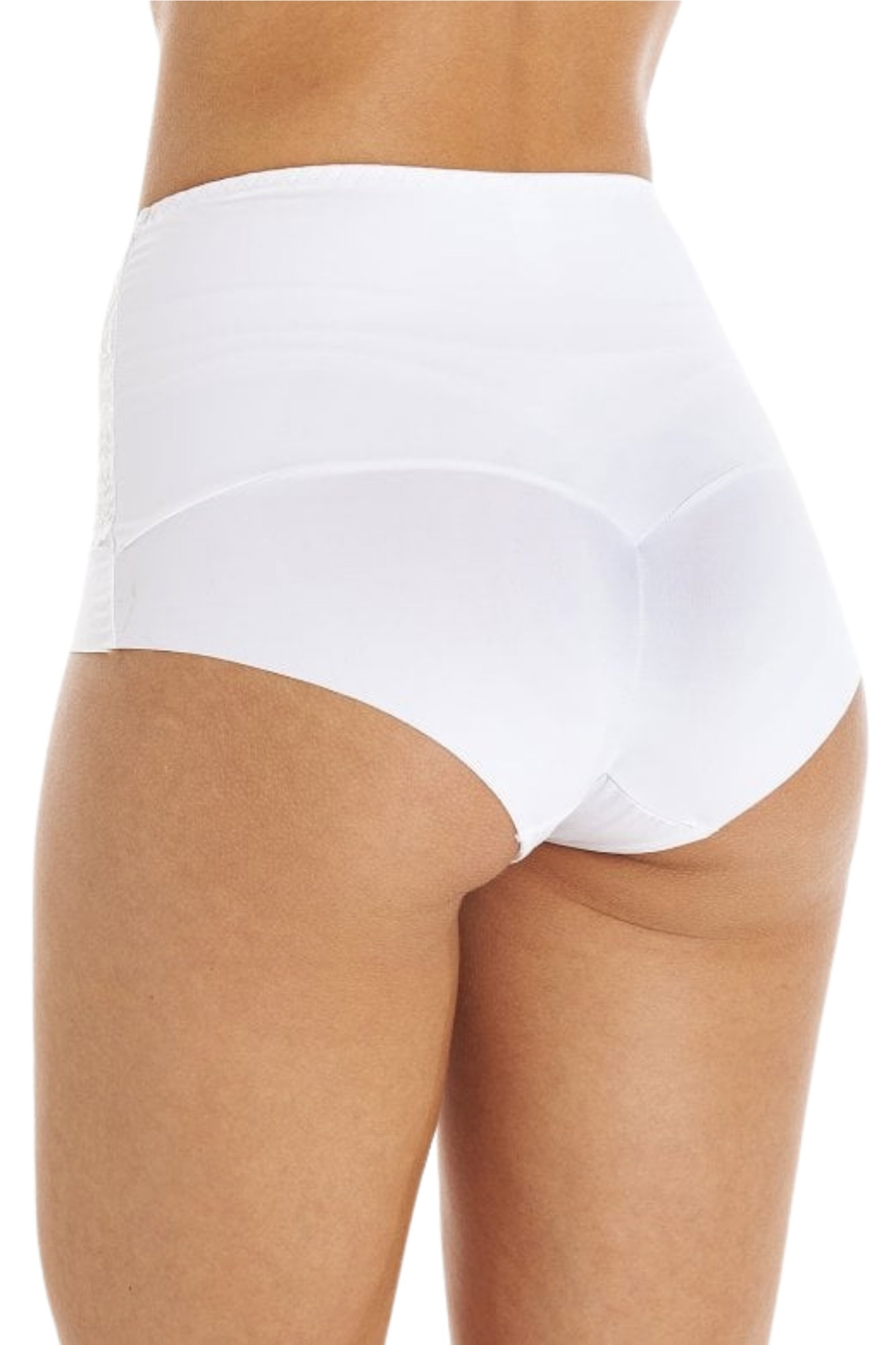 White High Waist Seamless Floral Briefs, Image 4 of 4