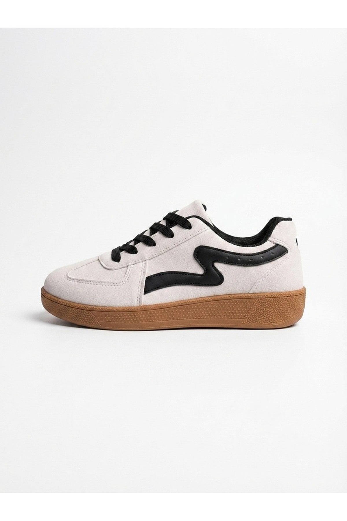 White iKrush White Poppy Womens Retro Stripe Gum Sole Trainers, Image 5 of 5