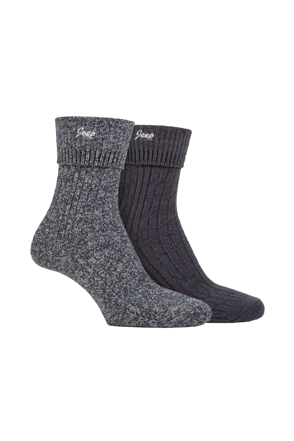 Charcoal 2 Pack Super Soft Boot Socks, Image 1 of 3