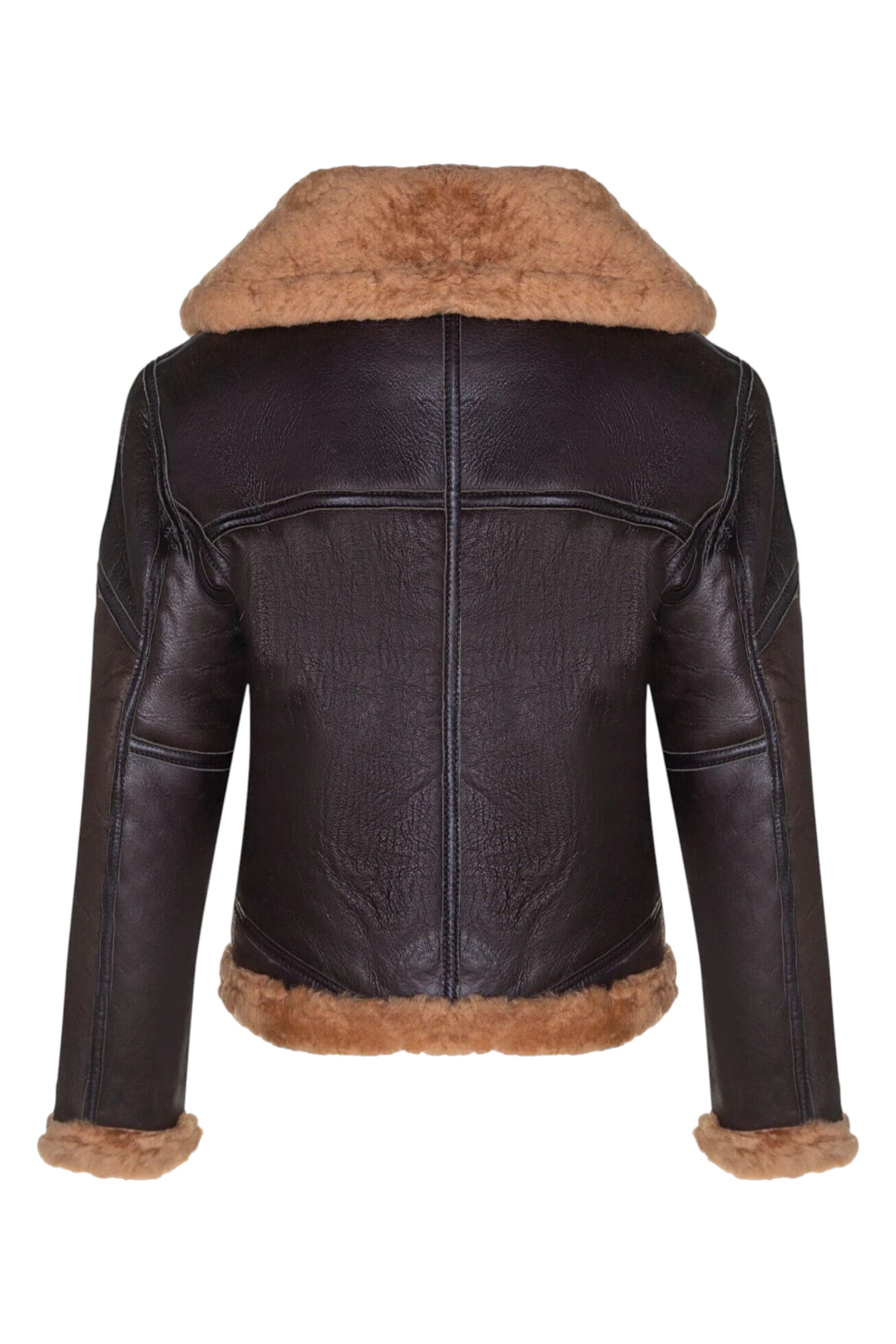 Brown Womens RAF Sheepskin Flying Jacket-Albay, Image 3 of 4