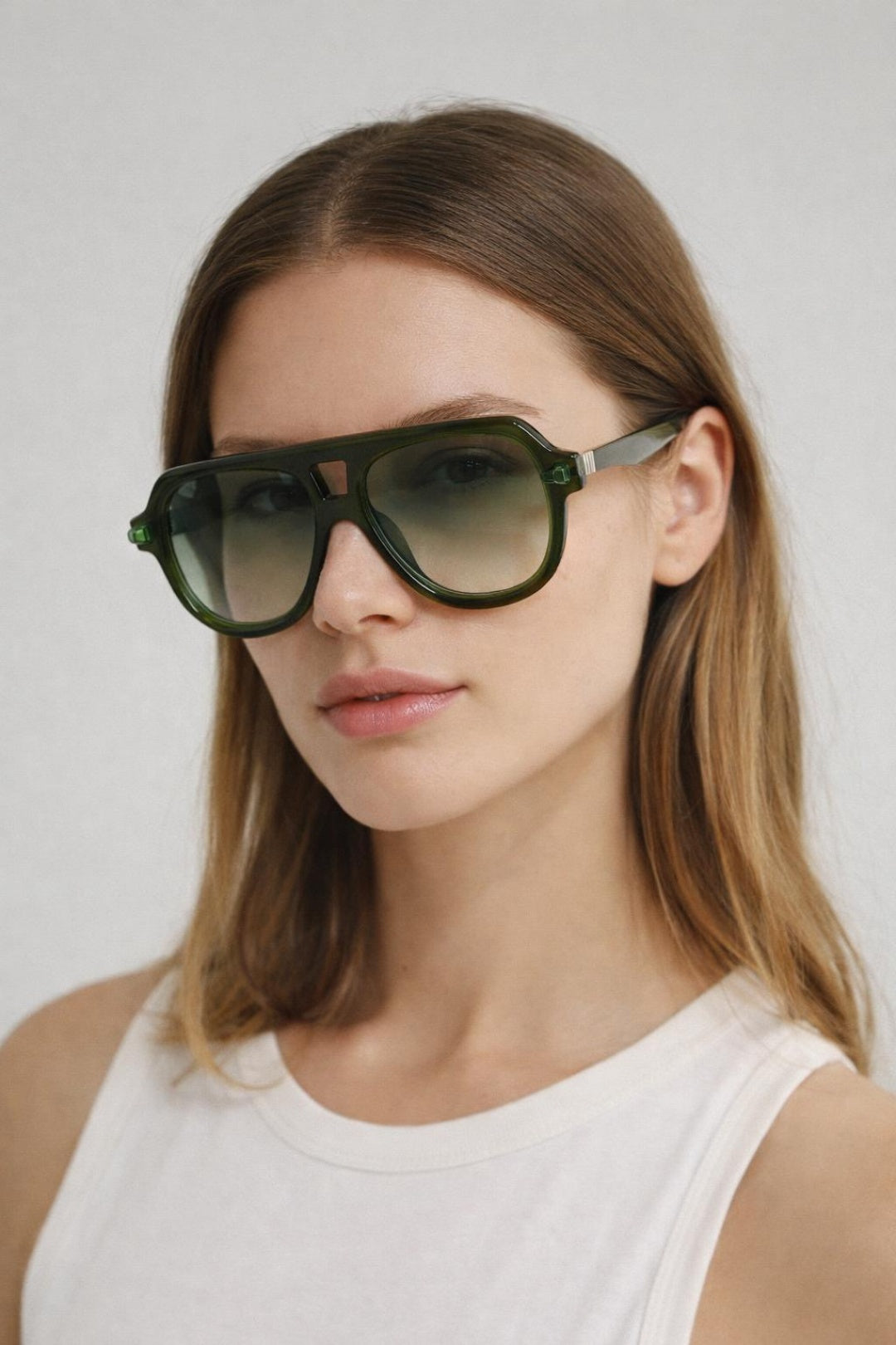 Green SVNX Green Bold Navigator Sunglasses in Green, Image 1 of 6