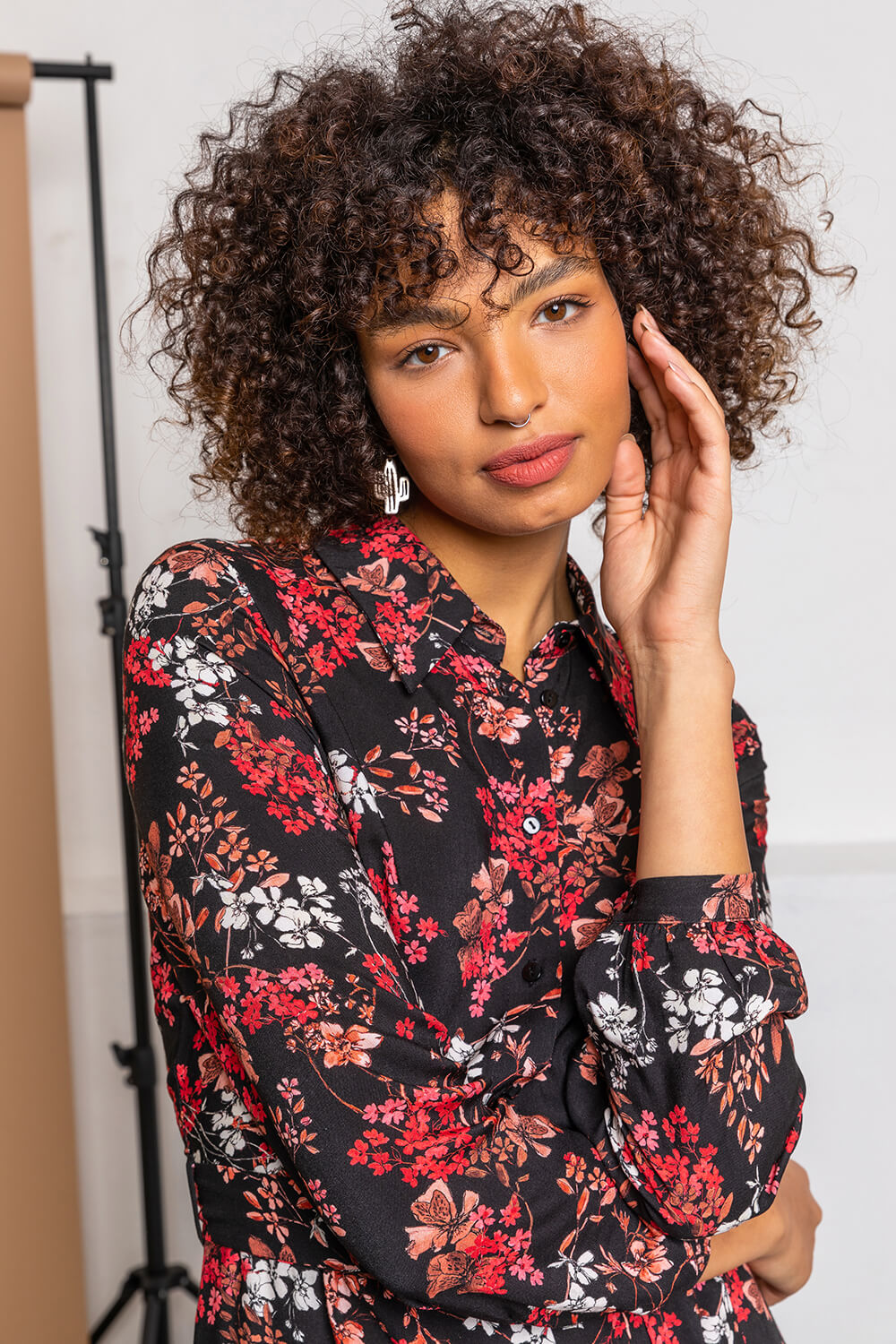 topshop black floral midi dress Topshop Black with Yellow Floral Midi Dress