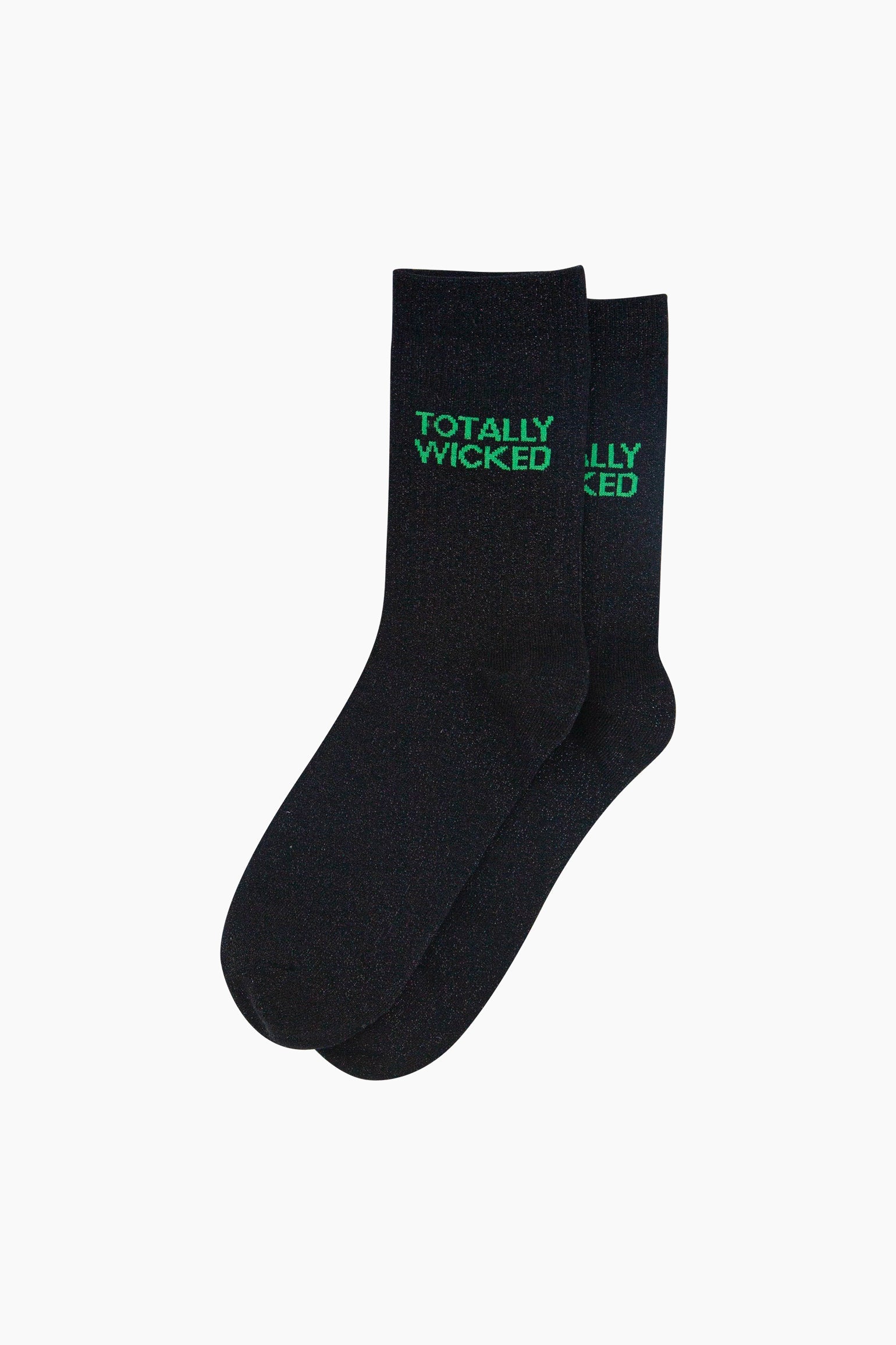 Black Totally Wicked Combed Cotton Glitter Socks, Image 2 of 4