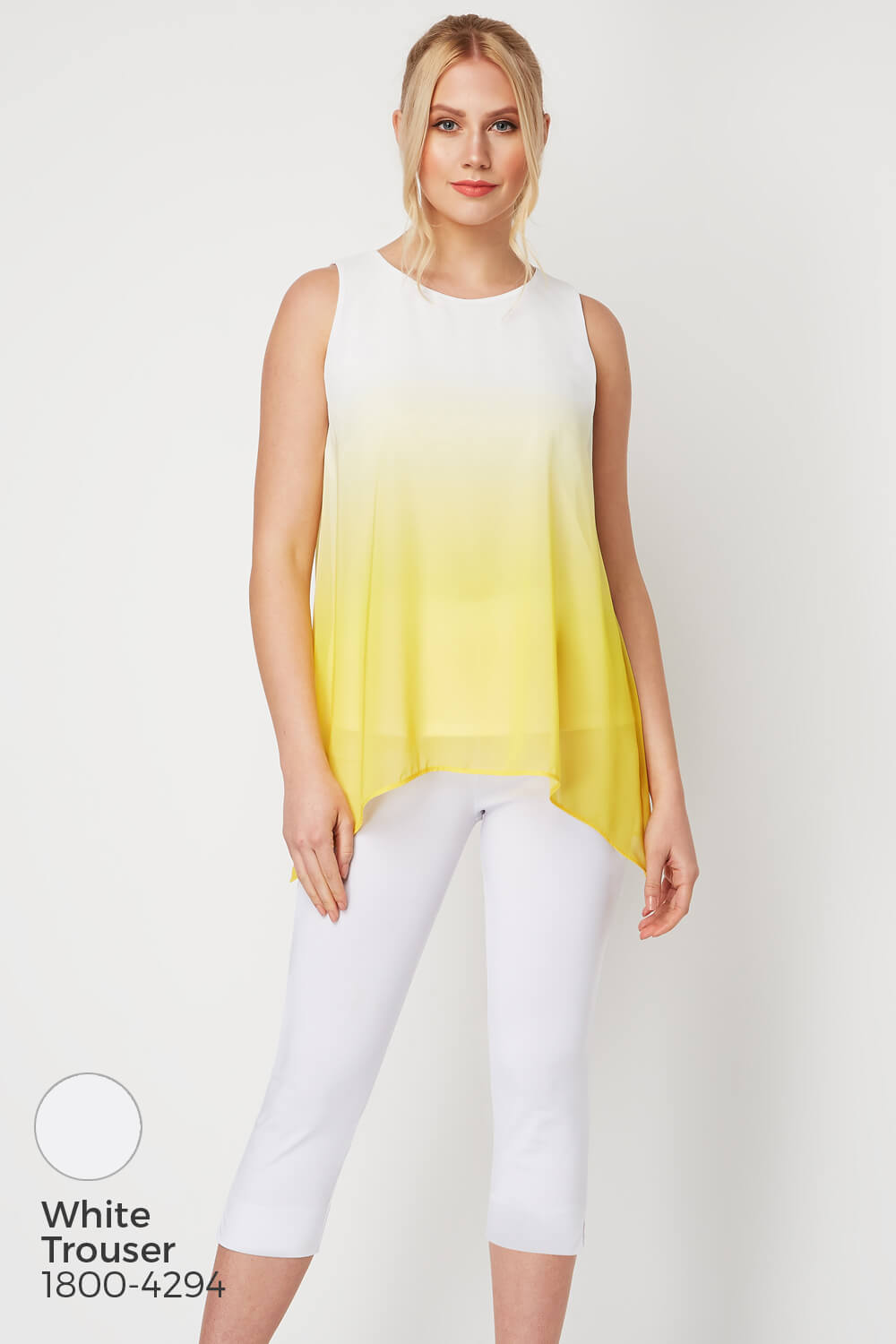 Yellow Ombre Print Overlay Top, Image 6 of 8