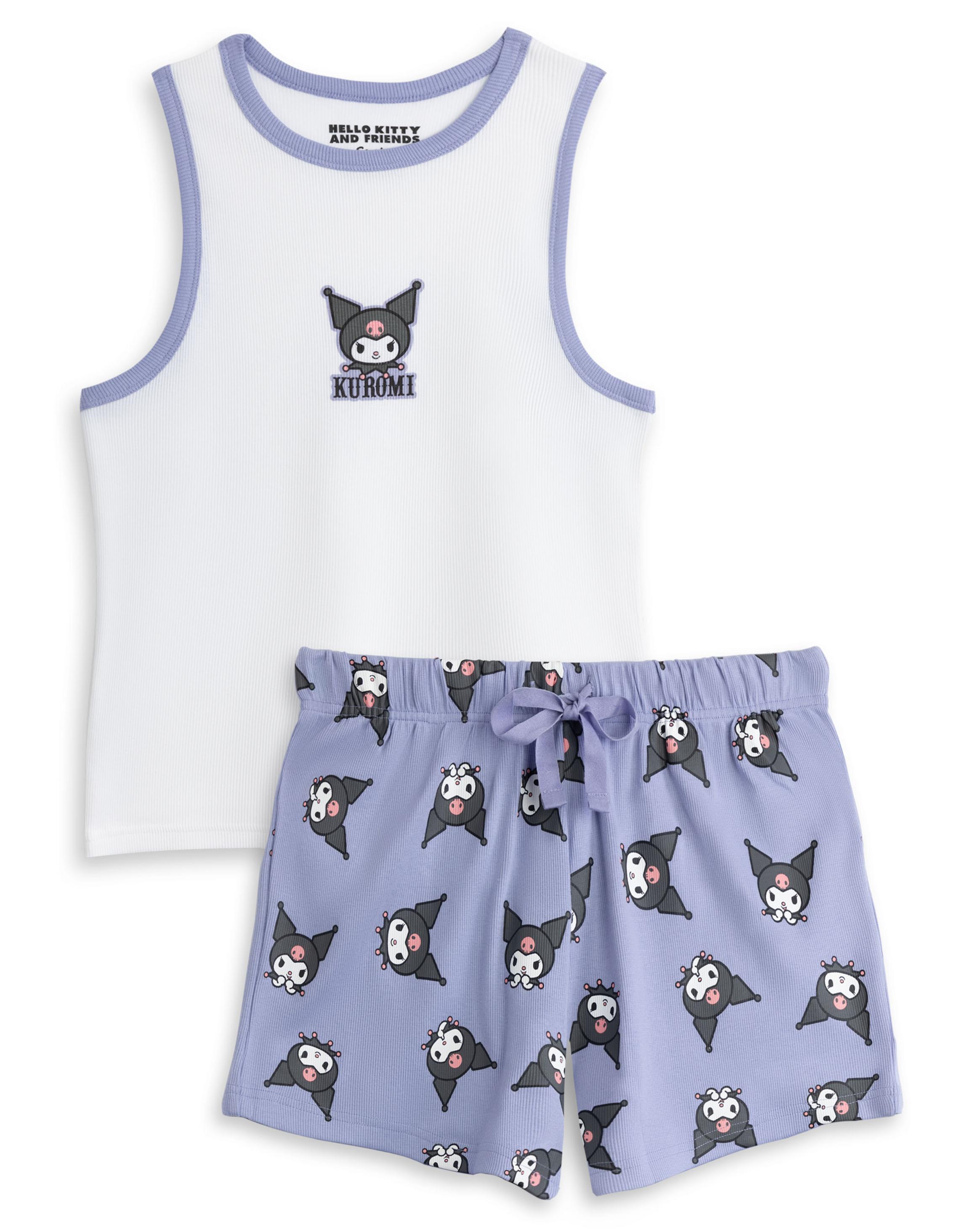 Purple Hello Kitty Kuromi Vest and Shorts Pyjama Set, Image 1 of 6