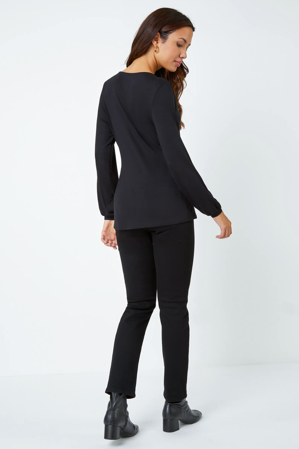 Black Side Twist Knot Top, Image 4 of 5