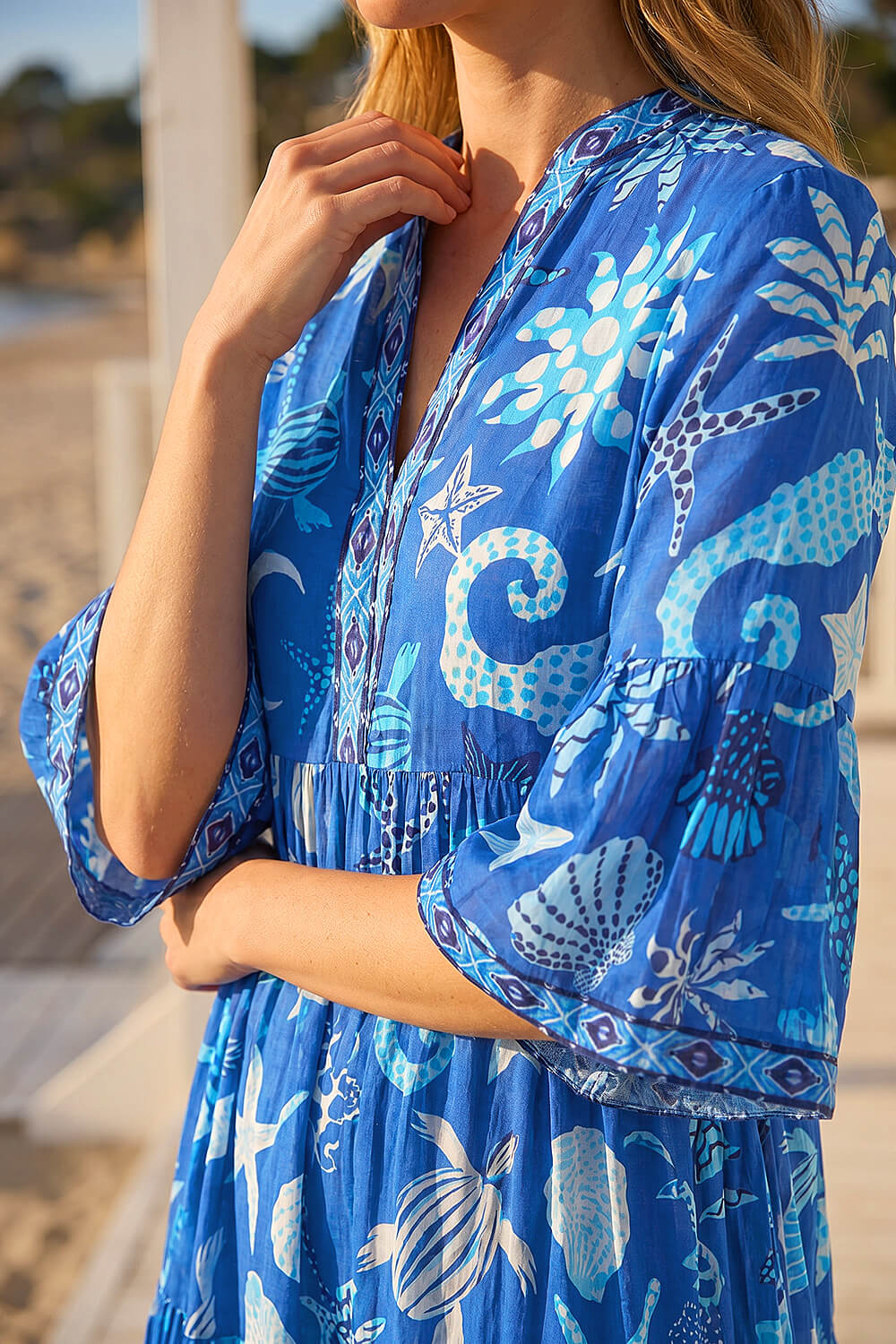 Royal Blue Seashell Maxi Dress, Image 5 of 4