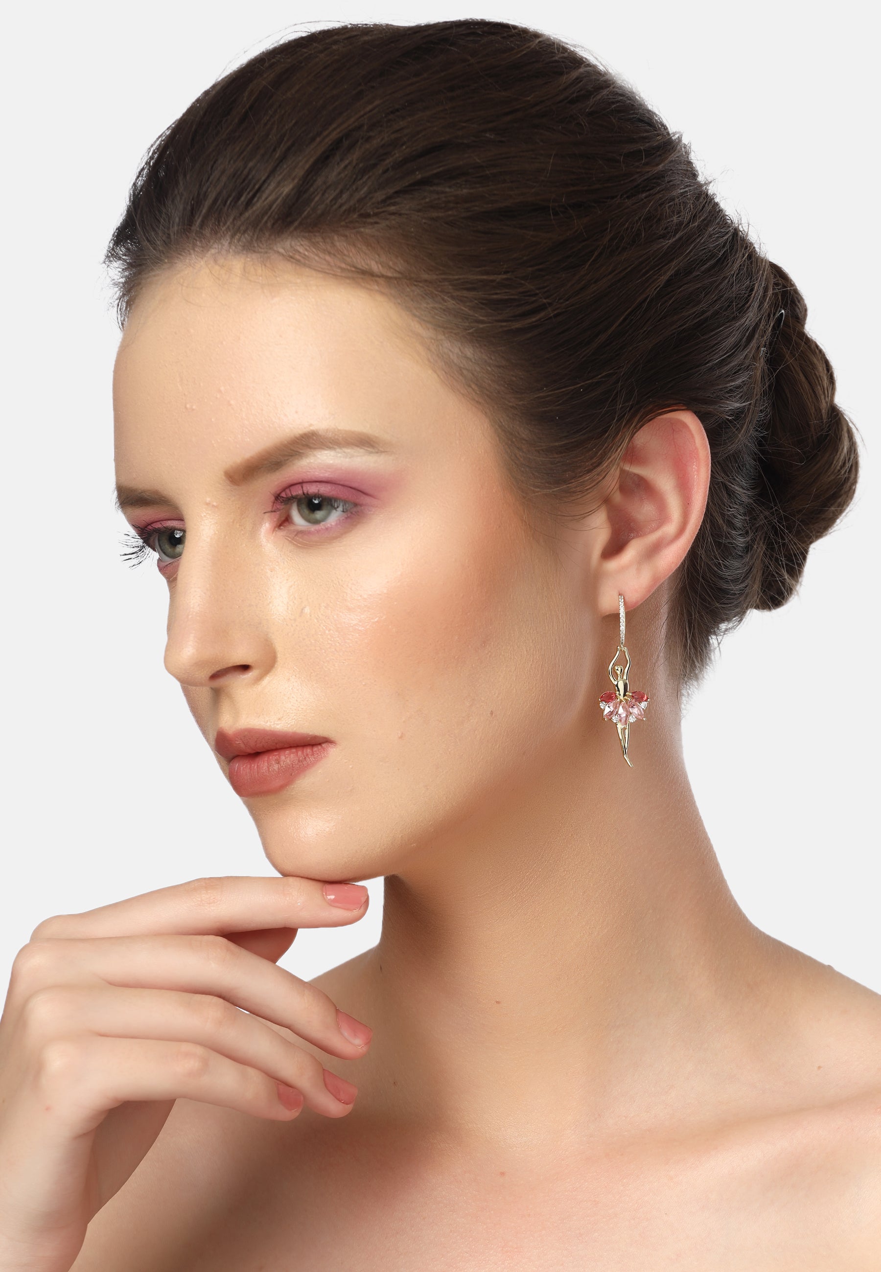 Pink Diva Ballet Dancer Earrings, Image 4 of 5