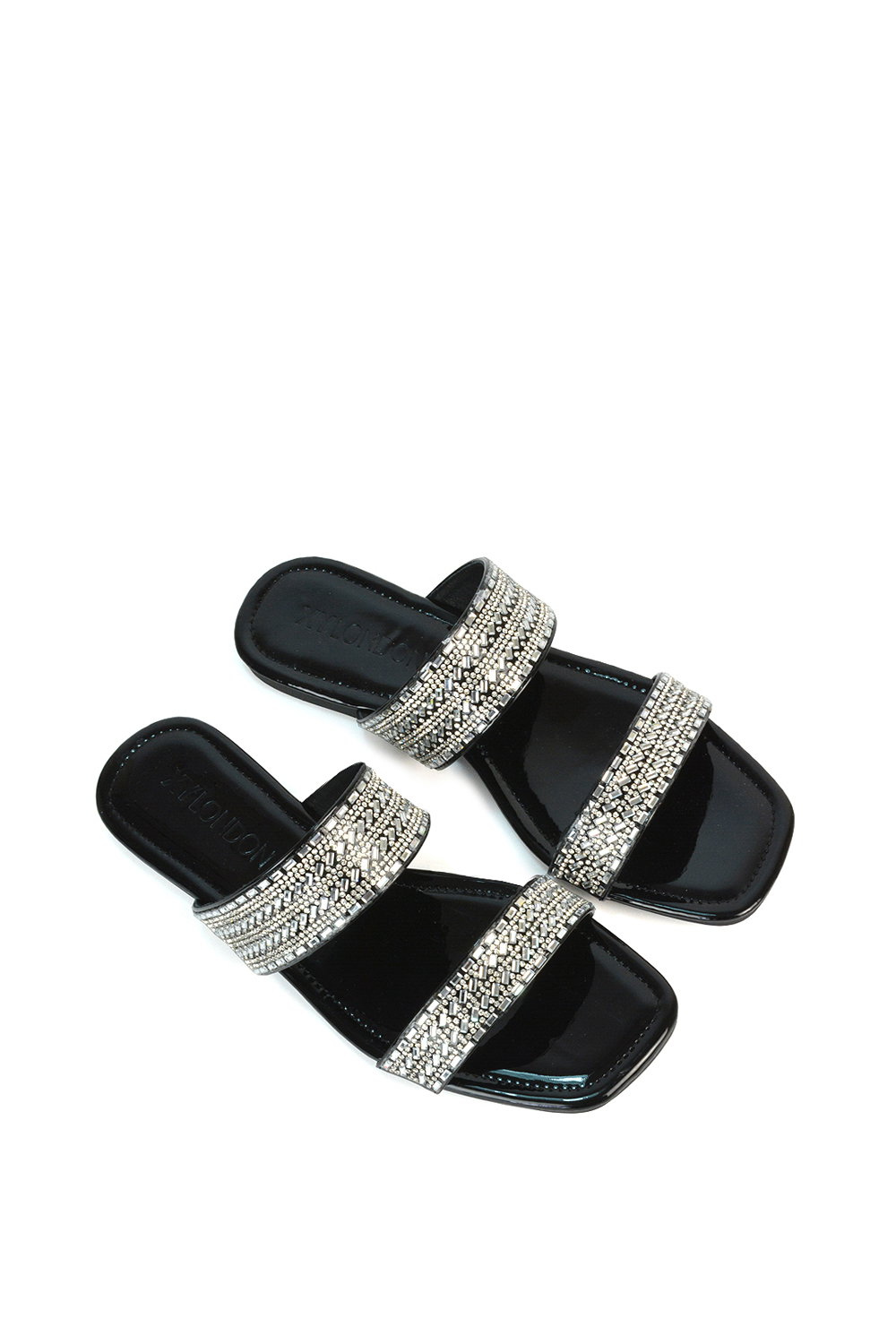Black 'Lucy' Slip On Flat Cork Slider Mules, Image 5 of 5